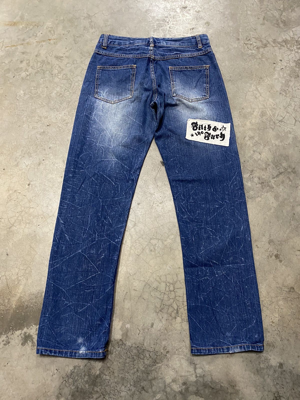 If Six Was Nine × Seditionaries Japanese Paint Skull Punk Patch Jeans Size US 30 / EU 46 - 10 Thumbnail