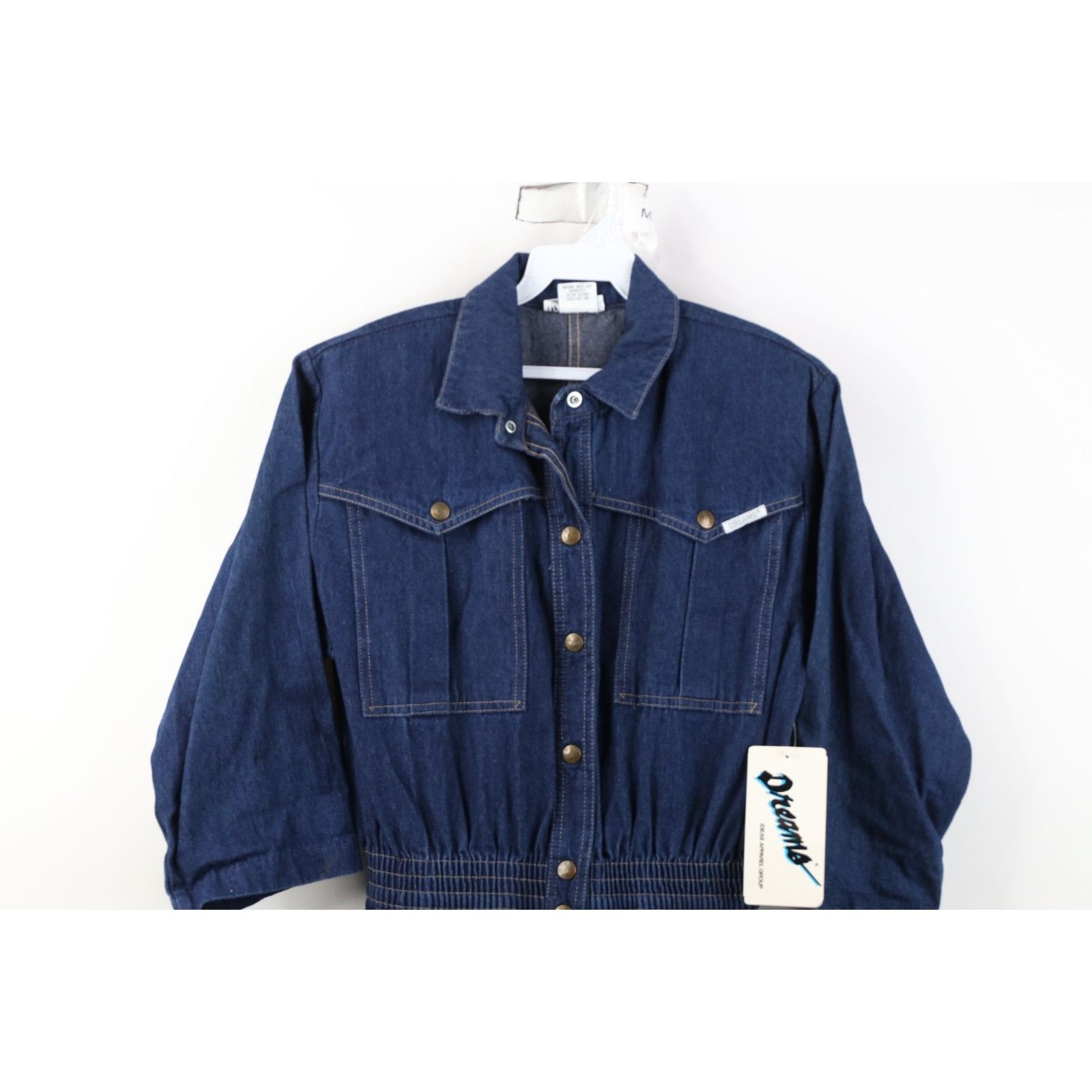 Vintage Deadstock Vintage 70s 80s Streetwear Long Sleeve Denim Dress Size M / US 6-8 / IT 42-44 - 2 Thumbnail