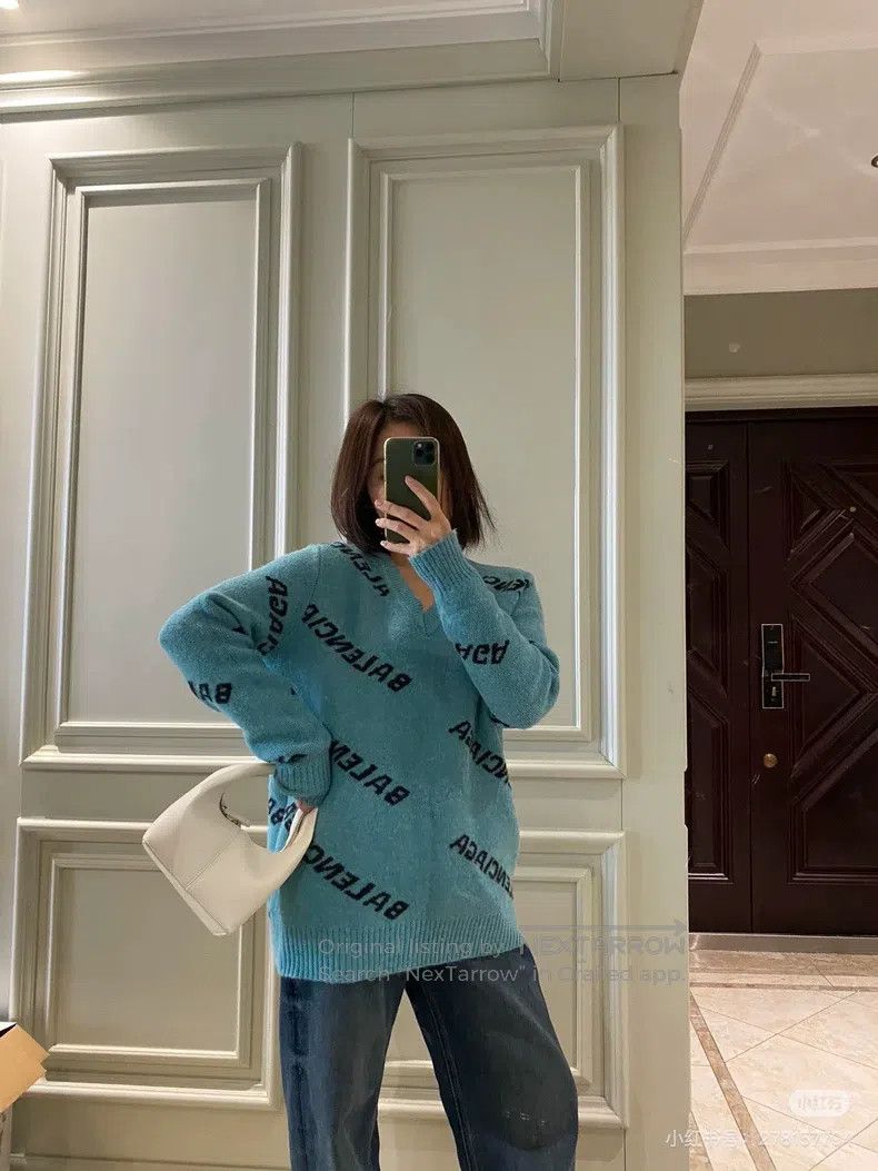 Balenciaga Balenciaga Lake Green Bulletproof Sweater Size XXS / US 00 / IT 34 - 9 Thumbnail