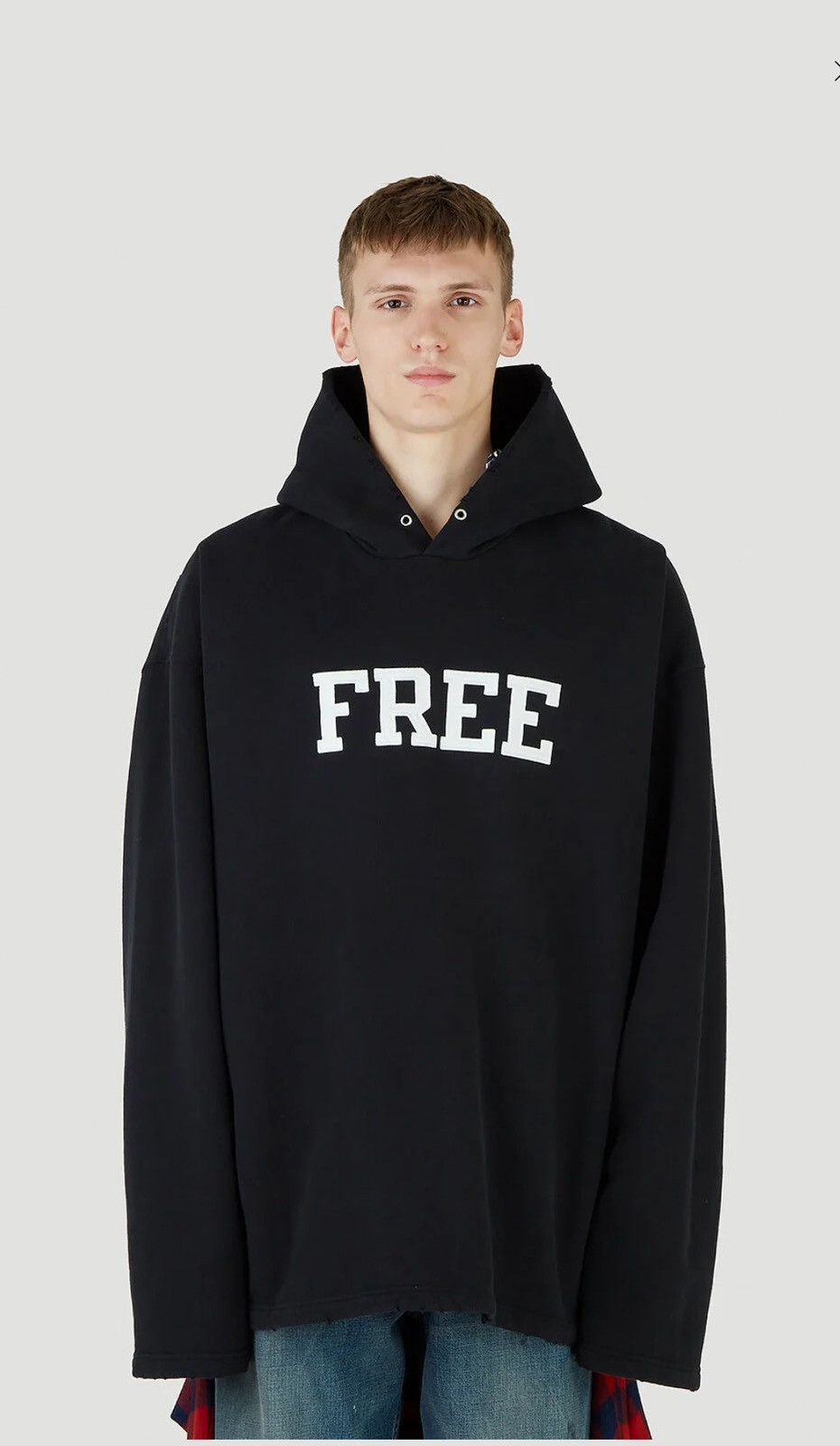 BALENCIAGA FREE DISTRESSED HOODIE