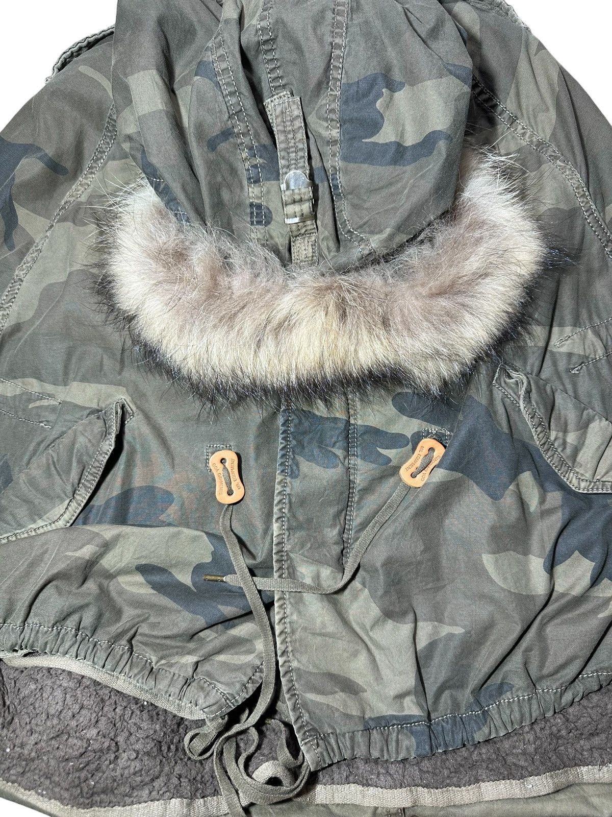 GOA G.O.A Camouflage Fur Hood Poncho Size ONE SIZE - 10 Thumbnail