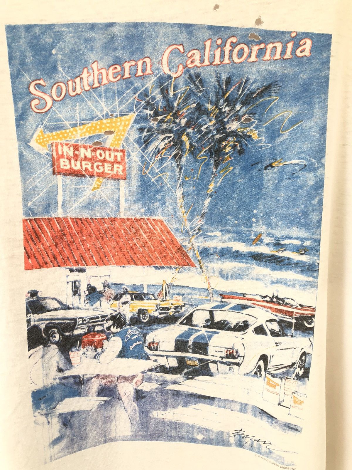 Vintage Thrashed 🎈90s IN N OUT BURGER Vintage Tee Size US XL / EU 56 / 4 - 3 Thumbnail