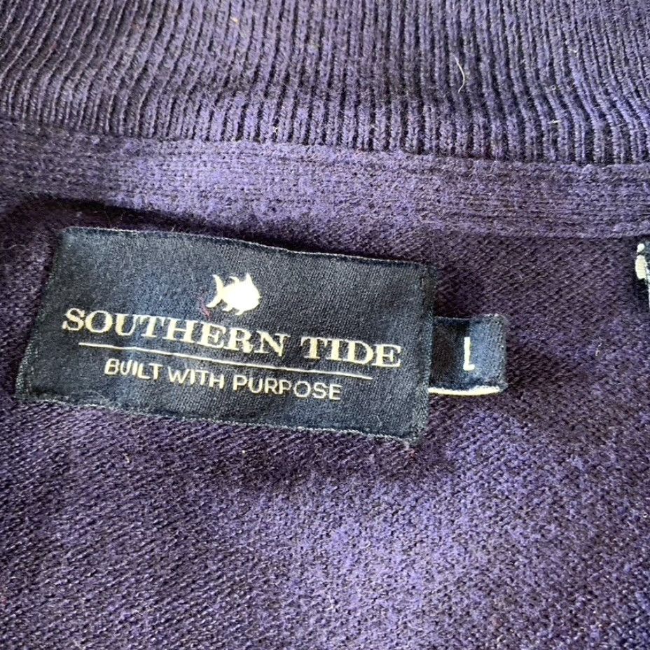 Southern Tide Southern Tide Men’s Pullover Sweater Navy Blue Large 1/4 Zip Cotton Polyester Size US L / EU 52-54 / 3 - 3 Thumbnail