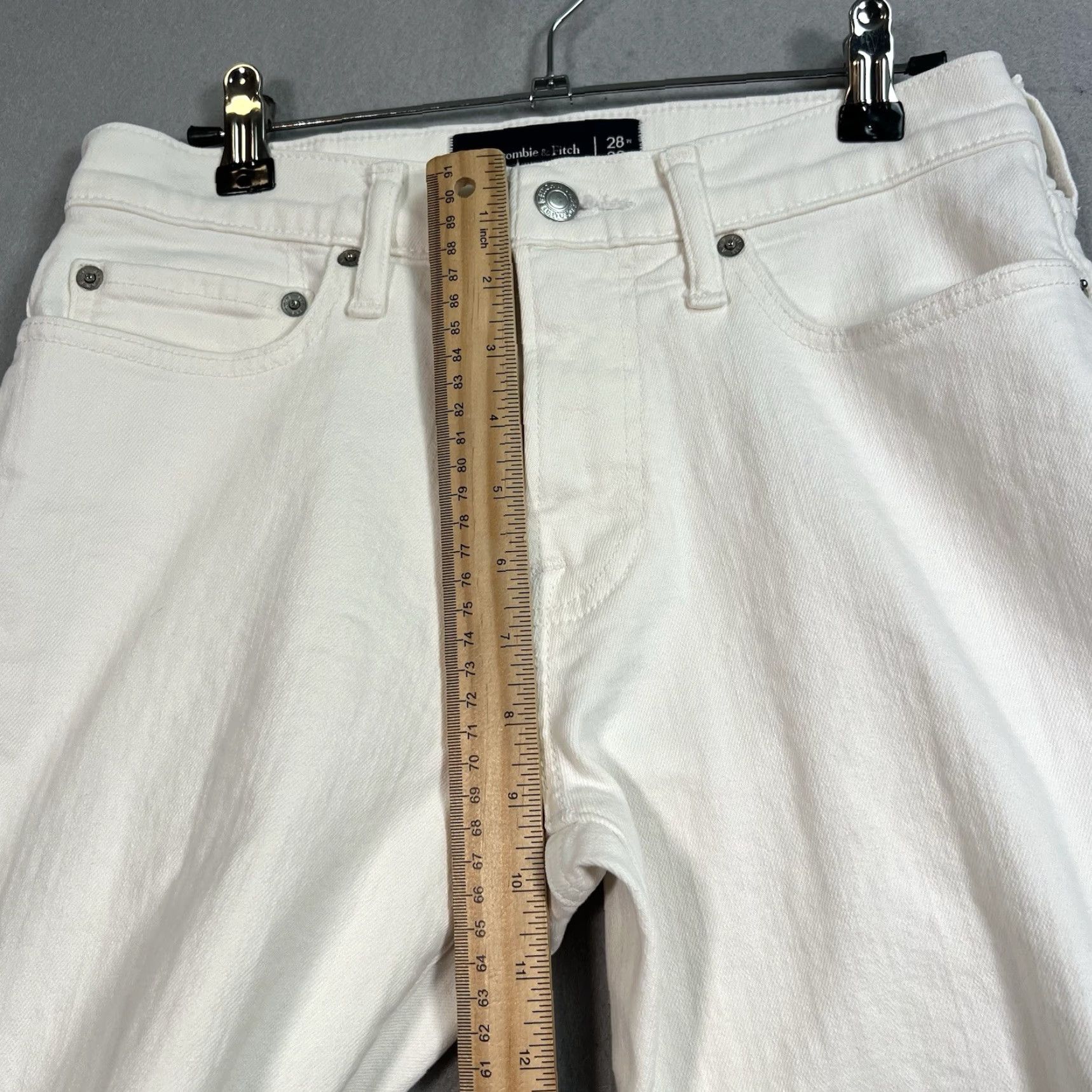 Abercrombie & Fitch VINTAGE Abercrombie & Fitch Skinny Stretch Jeans Womens Size 28 x 30 Cotton Blend Denim White 2000s Size 28" / US 6 / IT 42 - 6 Thumbnail
