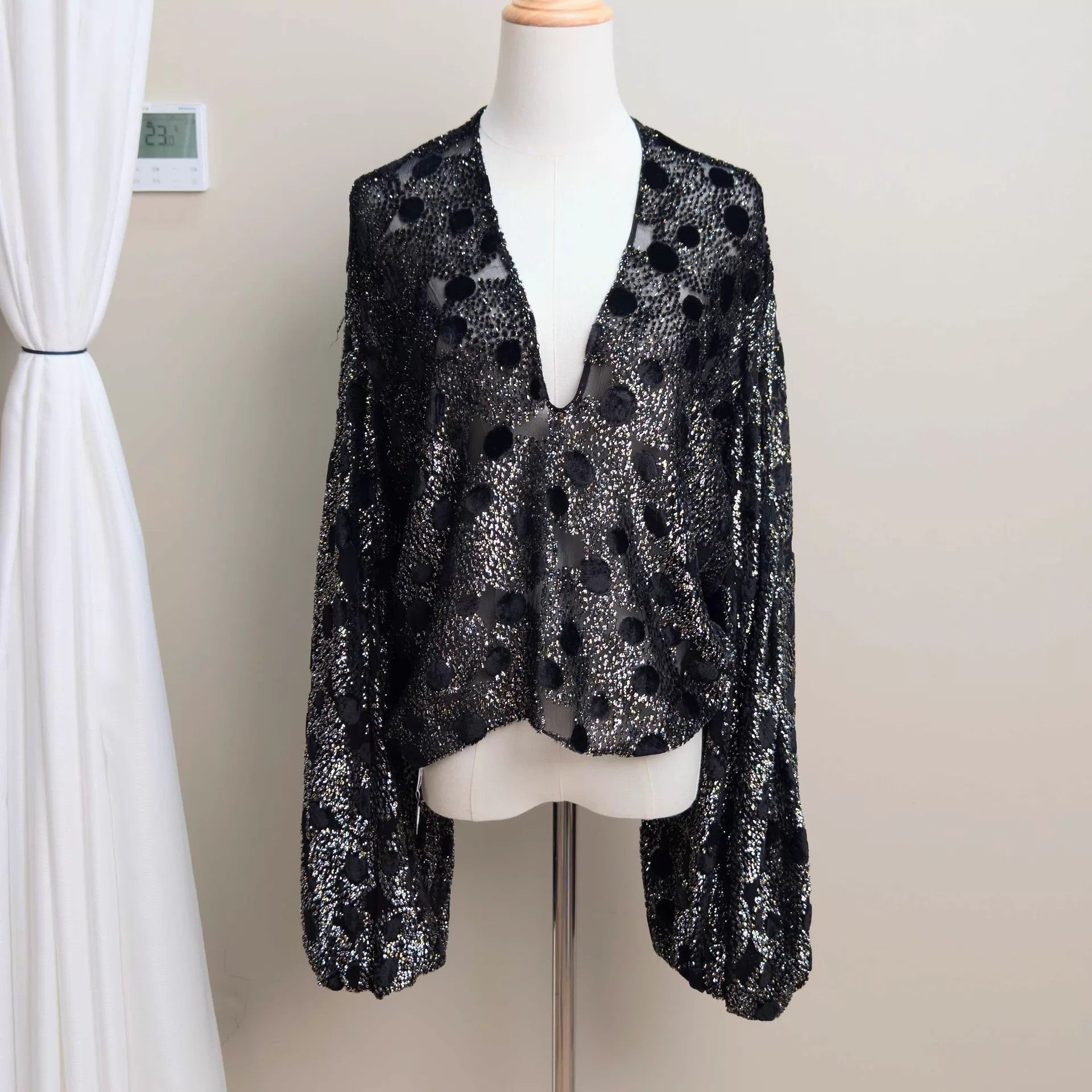 Yves Saint Laurent YSL Black Long Sleeve Top Sz 165/88Y Size M / US 6-8 / IT 42-44 - 1 Thumbnail