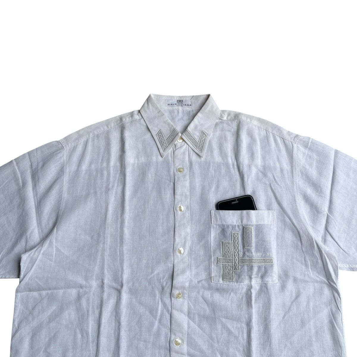 Balenciaga Balenciaga Paris Pocket Shirt Size US XL / EU 56 / 4 - 2 Thumbnail