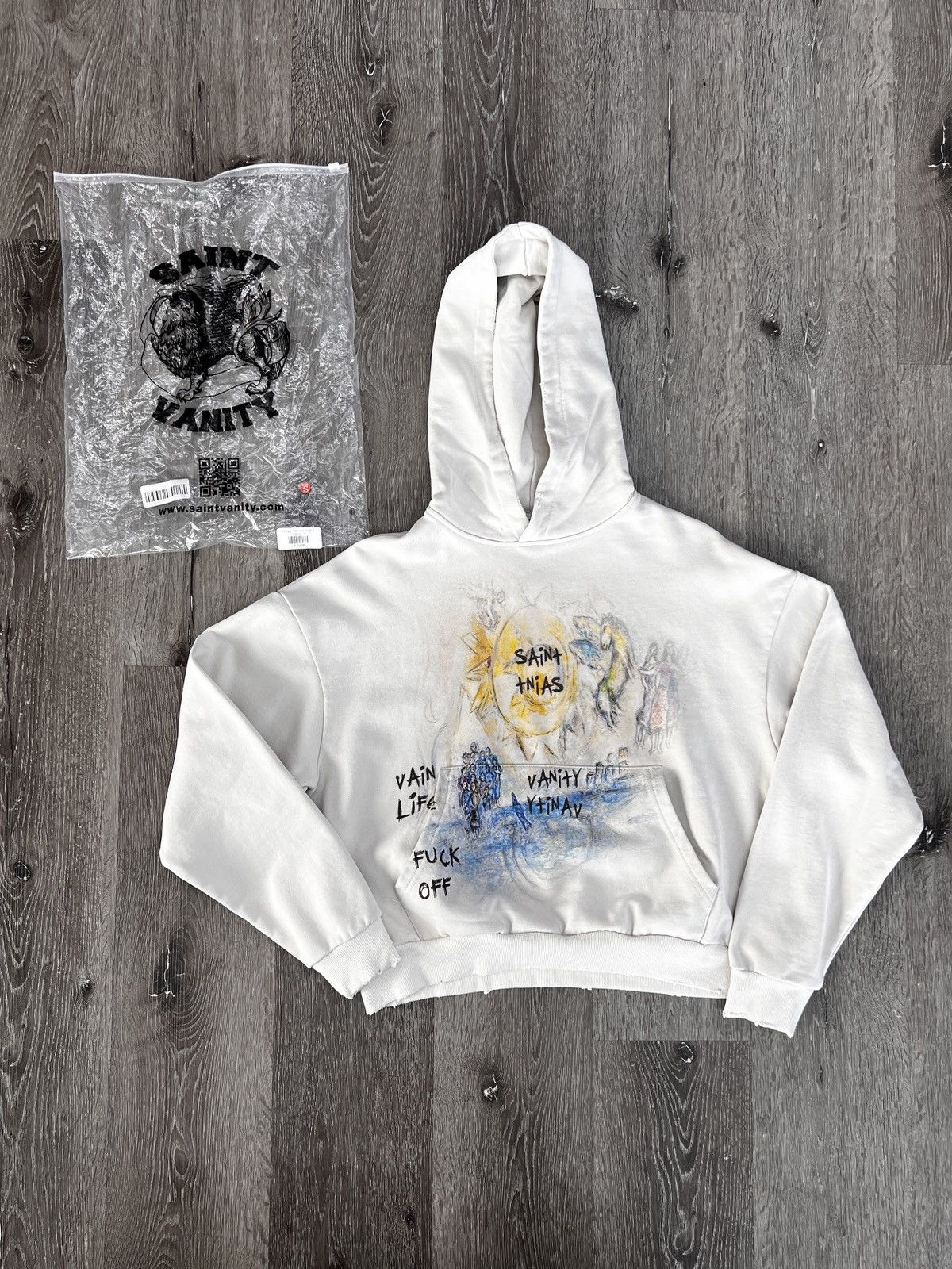 Saint Vanity Saint Vanity “Vain Life” Hoodie (Cream) / SMALL Size US S / EU 44-46 / 1 - 1 Thumbnail