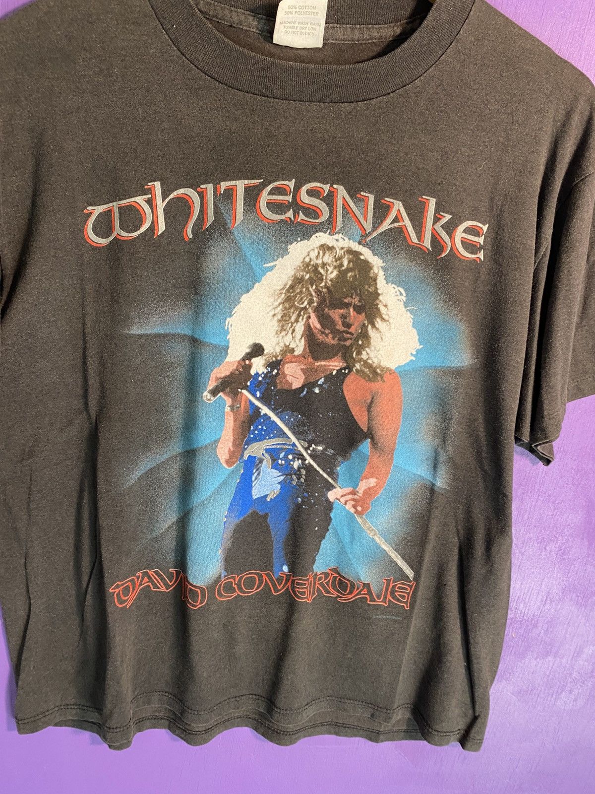 Band Tees Vintage 1988 Whitesnake david coverdale faded tour tee Size US L / EU 52-54 / 3 - 3 Thumbnail