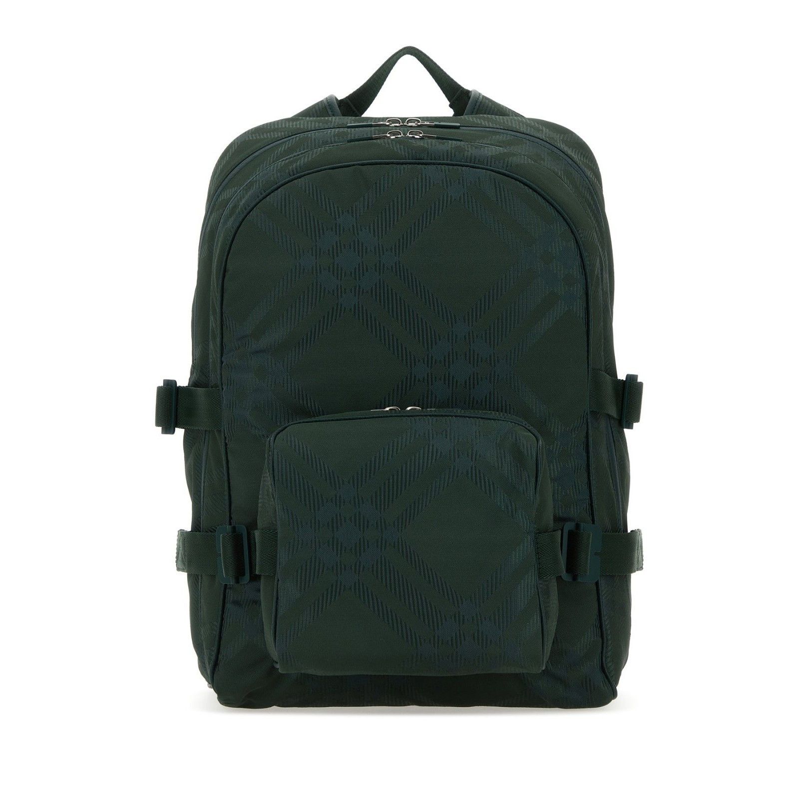 Burberry BURBERRY Check Bottle Green Nylon Backpack New And Authentic Size ONE SIZE - 1 Thumbnail