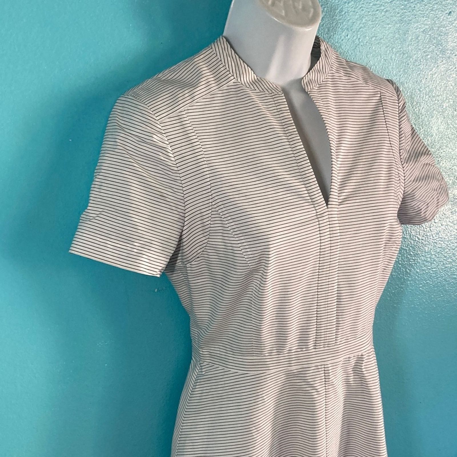 Tory Burch Tory Burch Womens Size 2 Striped White Fit Flare Dress Size XS / US 0-2 / IT 36-38 - 7 Thumbnail