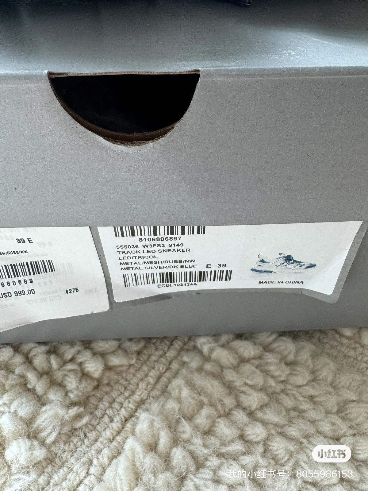 Balenciaga New Balenciaga Track LED Sneaker Metallic Silver and Blue Size US 9 / IT 39 - 3 Thumbnail