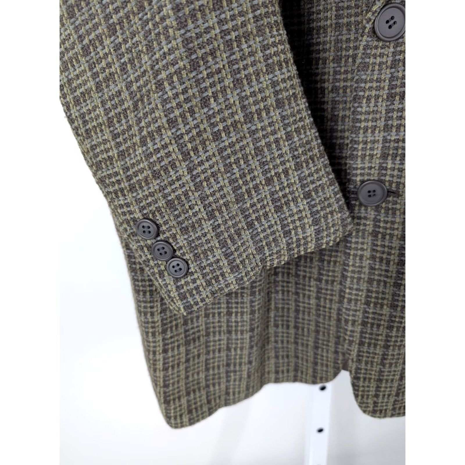 Giorgio Armani Giorgio Armani Blazer Vintage 90s Y2K Mod Sculpted Wool Blend Green 42 Mens Notch 2-Button Jacket Regular Length Size 42 Size 42R - 4 Thumbnail