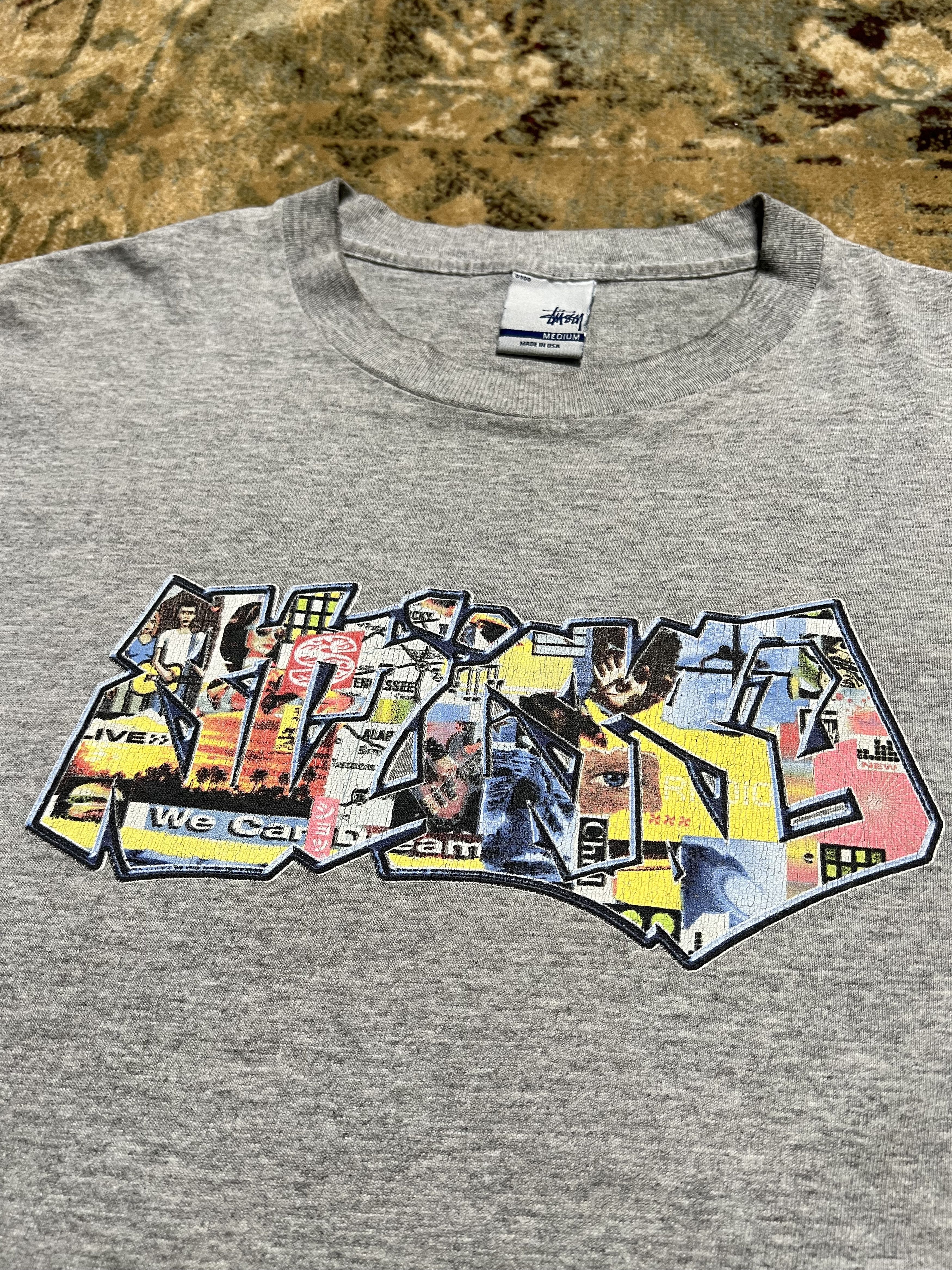 Stussy × Vintage 00s Stussy Grafitti Graphic Tshirt Tee y2k style Size US M / EU 48-50 / 2 - 2 Thumbnail