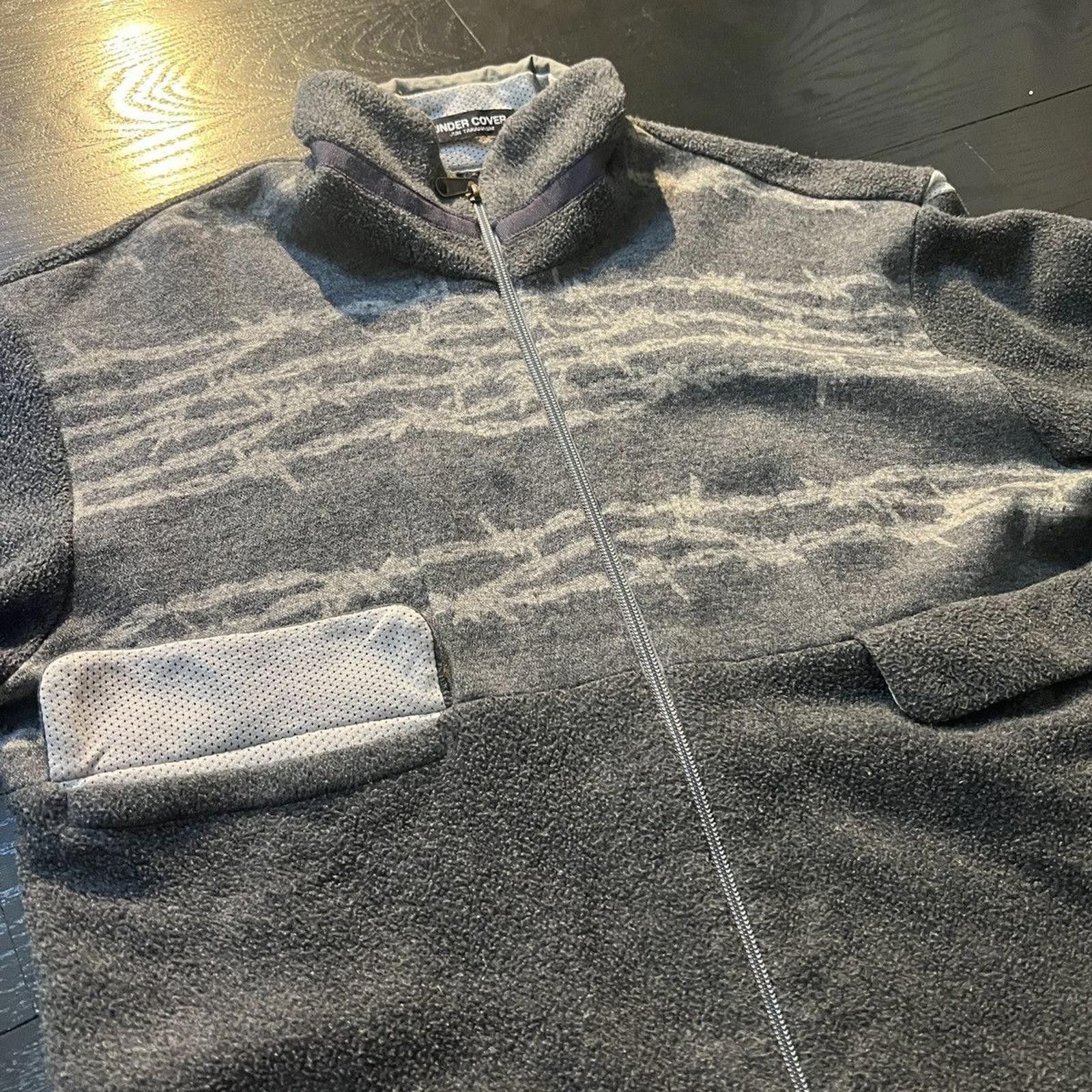 Undercover AW 1996 Undercover Grey Barbed Wire Fleece Jacket Size US L / EU 52-54 / 3 - 2 Thumbnail
