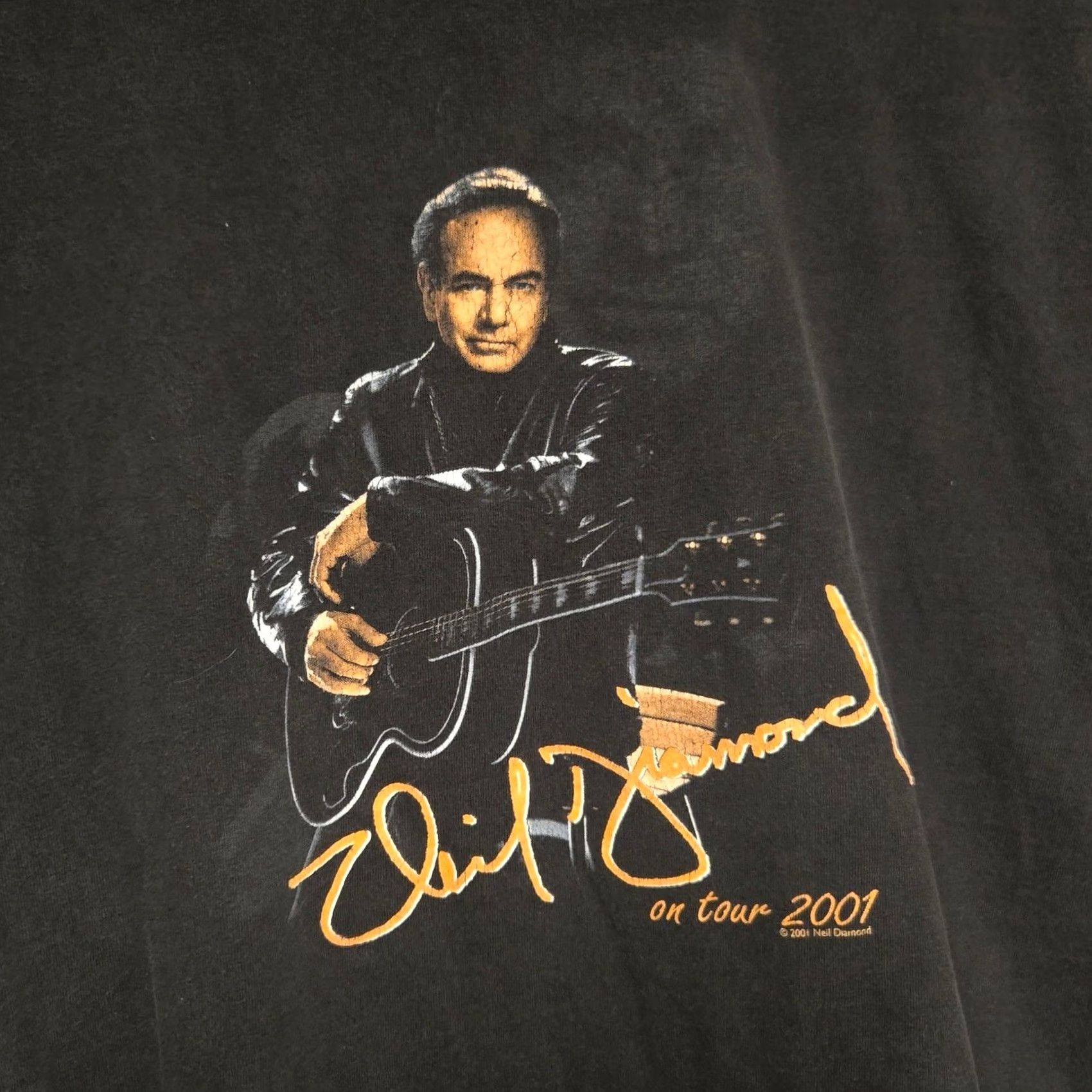 Gildan VINTAGE Neil Diamond Concert T-Shirt On Tour 2001 Men's XL Black Gildan T-Shirt Size US XL / EU 56 / 4 - 3 Thumbnail