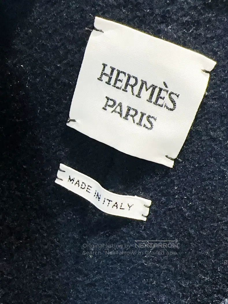 Hermes Hermes 22 Model Navy Blue Silver Buckle Collar Coat Size XS / US 0-2 / IT 36-38 - 6 Thumbnail
