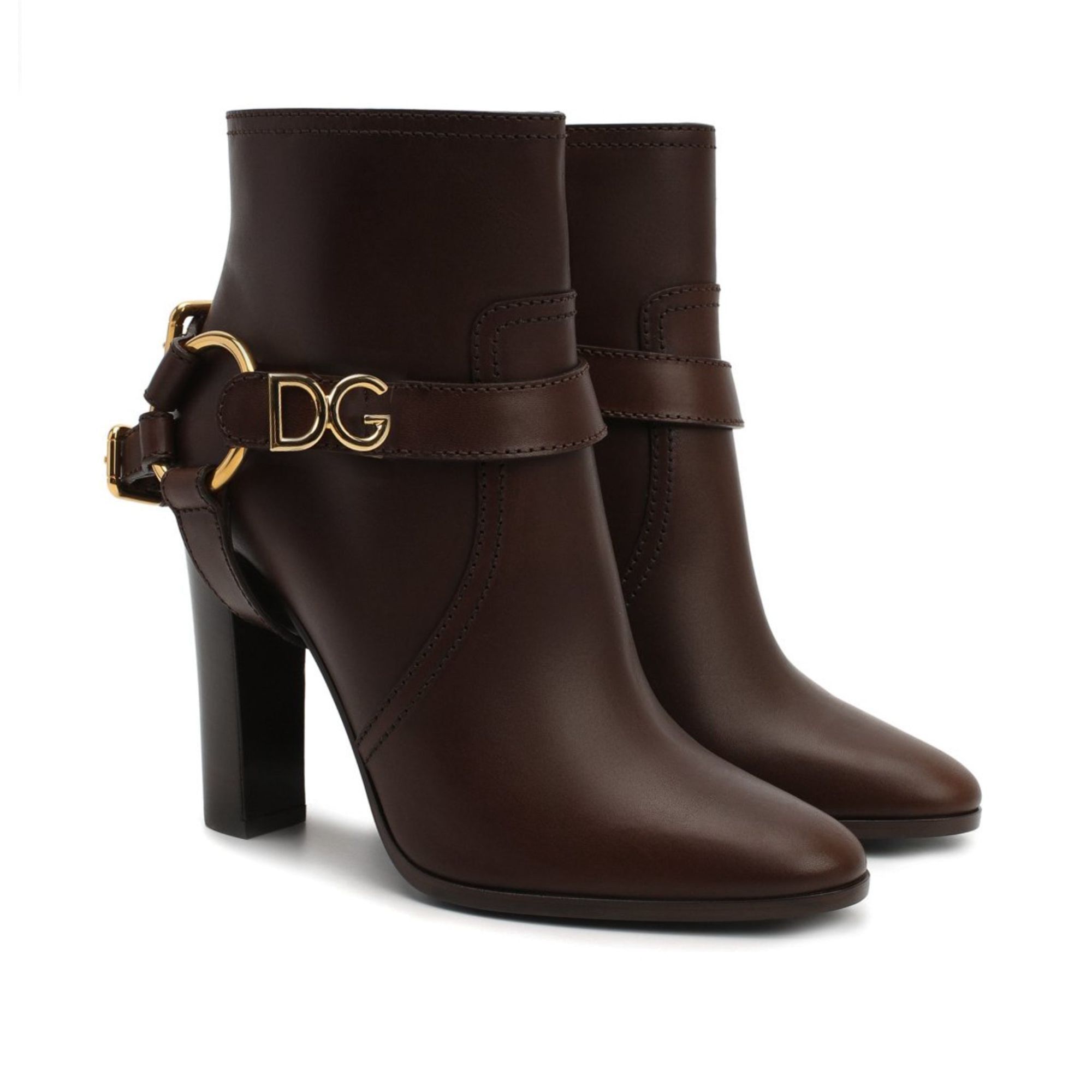 Dolce & Gabbana o1y0825 Square Heel Ankle Boots in Dark Brown Size US 6 / IT 36 - 3 Thumbnail