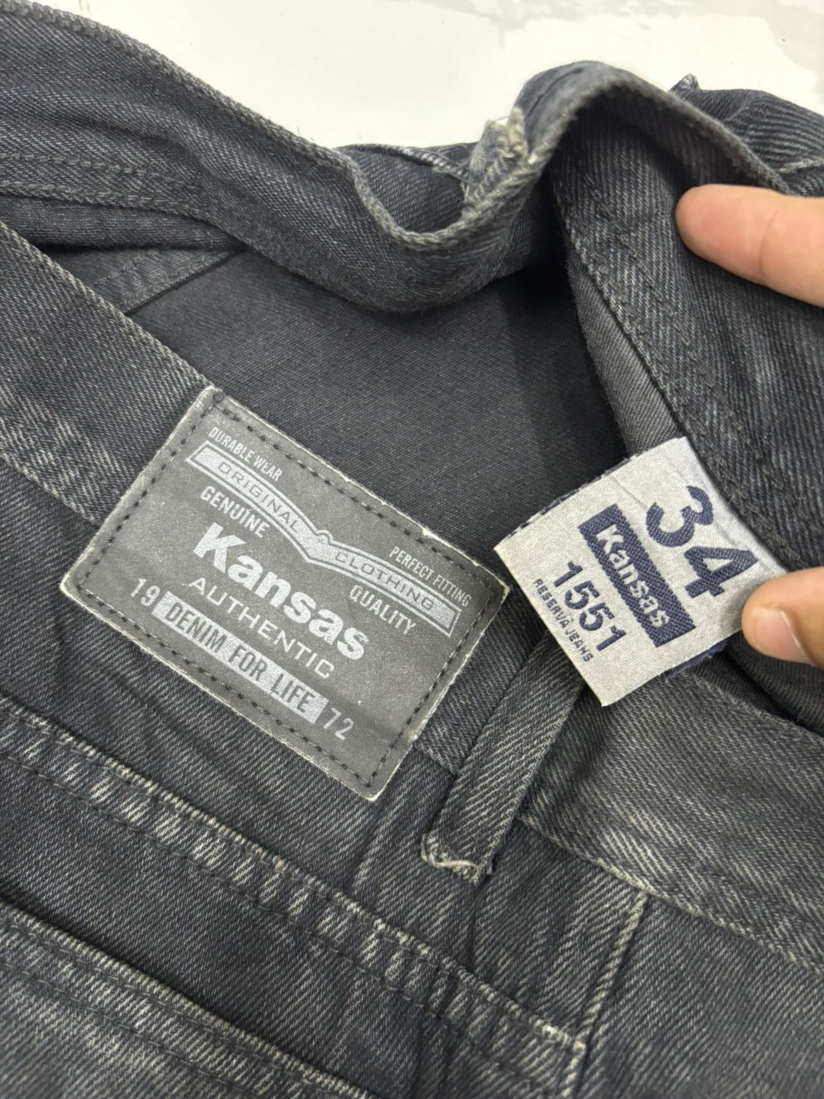 Kapital Vintage KANSAS DENIM FOR LIFE Faded Black Jeans Size US 35 - 11 Thumbnail