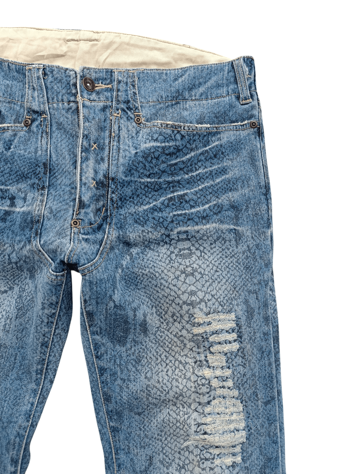 Japanese Brand × Jean RARE 🔥 Japanese Brand Snake Skin Distressed Jeans Size US 32 / EU 48 - 5 Thumbnail
