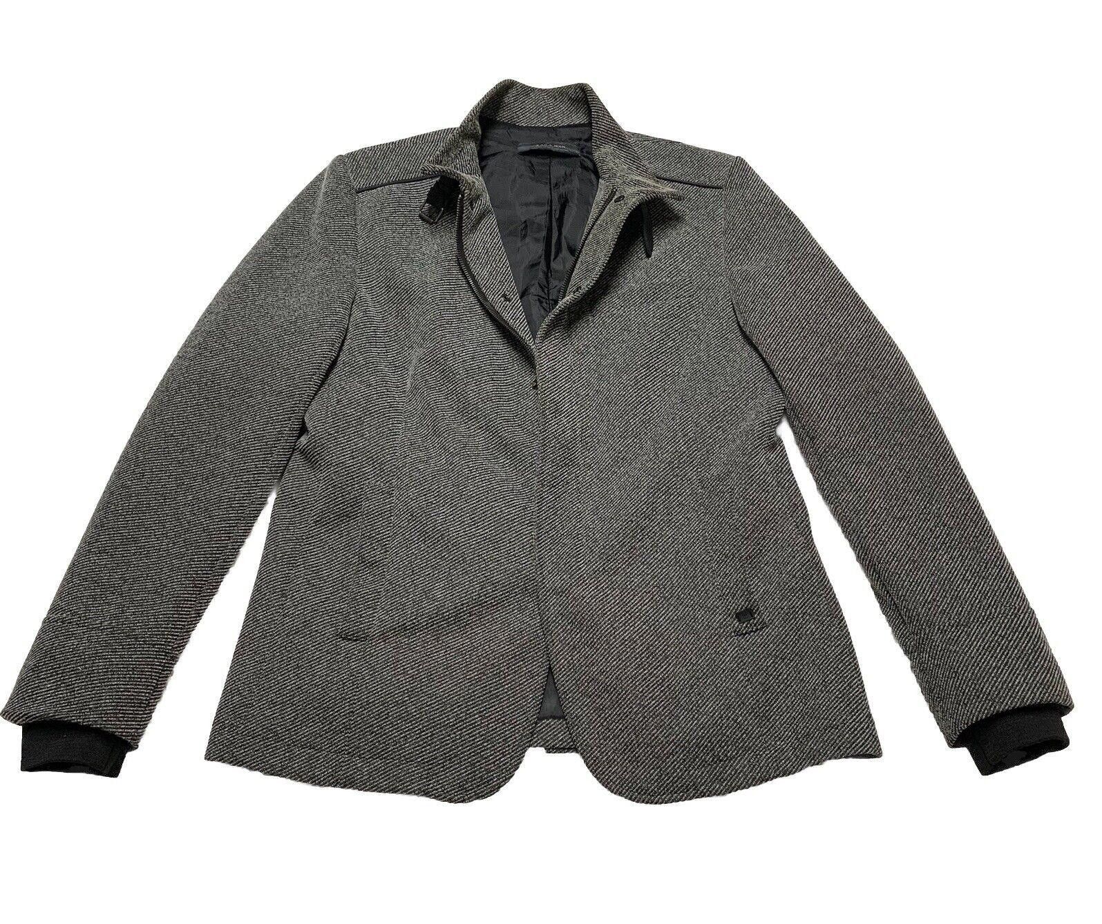 Zara Zara Man Herringbone Coat High Collar Grey 42 Y2K Size US M / EU 48-50 / 2 - 1 Thumbnail