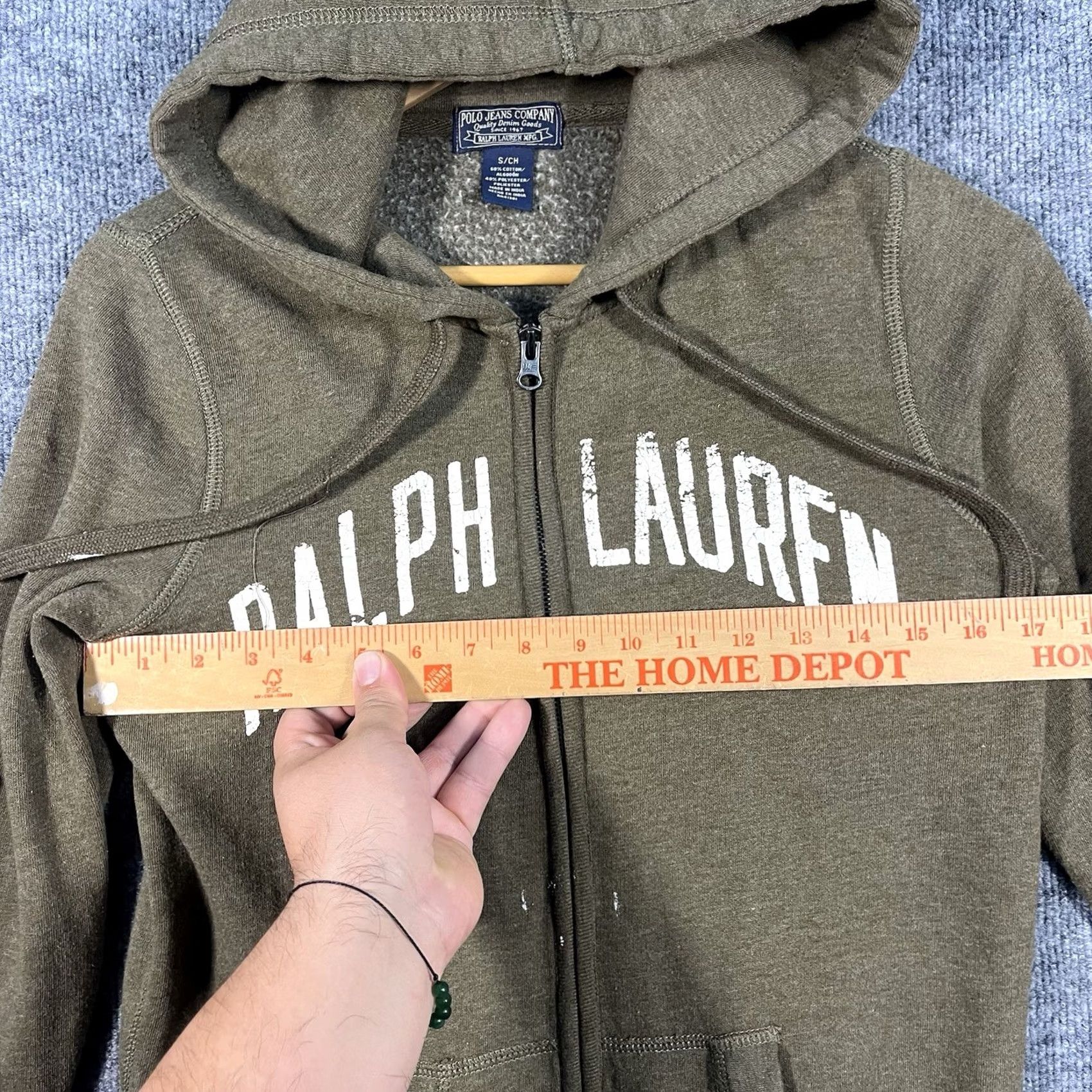 Polo Ralph Lauren VINTAGE Polo Ralph Lauren Polo Jeans Co. Full Zip Hoodie Mens Small Green Spell Out Hoodie Size US S / EU 44-46 / 1 - 5 Thumbnail