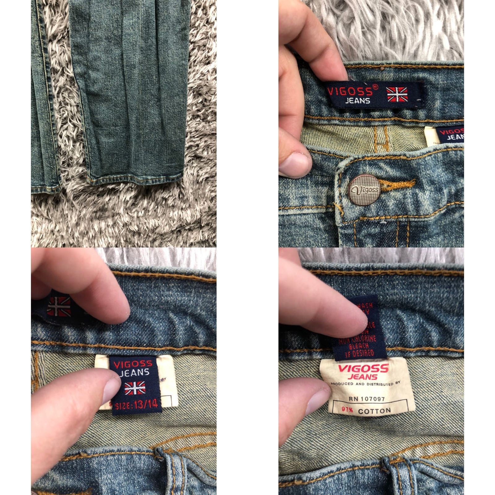 Vintage VIGOSS Jeans Size 13 Juniors Mid Rise Dark Wash Blue Denim Straight Jeans Women 34In Waist 31In Inseam Size 34" / US 12 / IT 48 - 8 Thumbnail