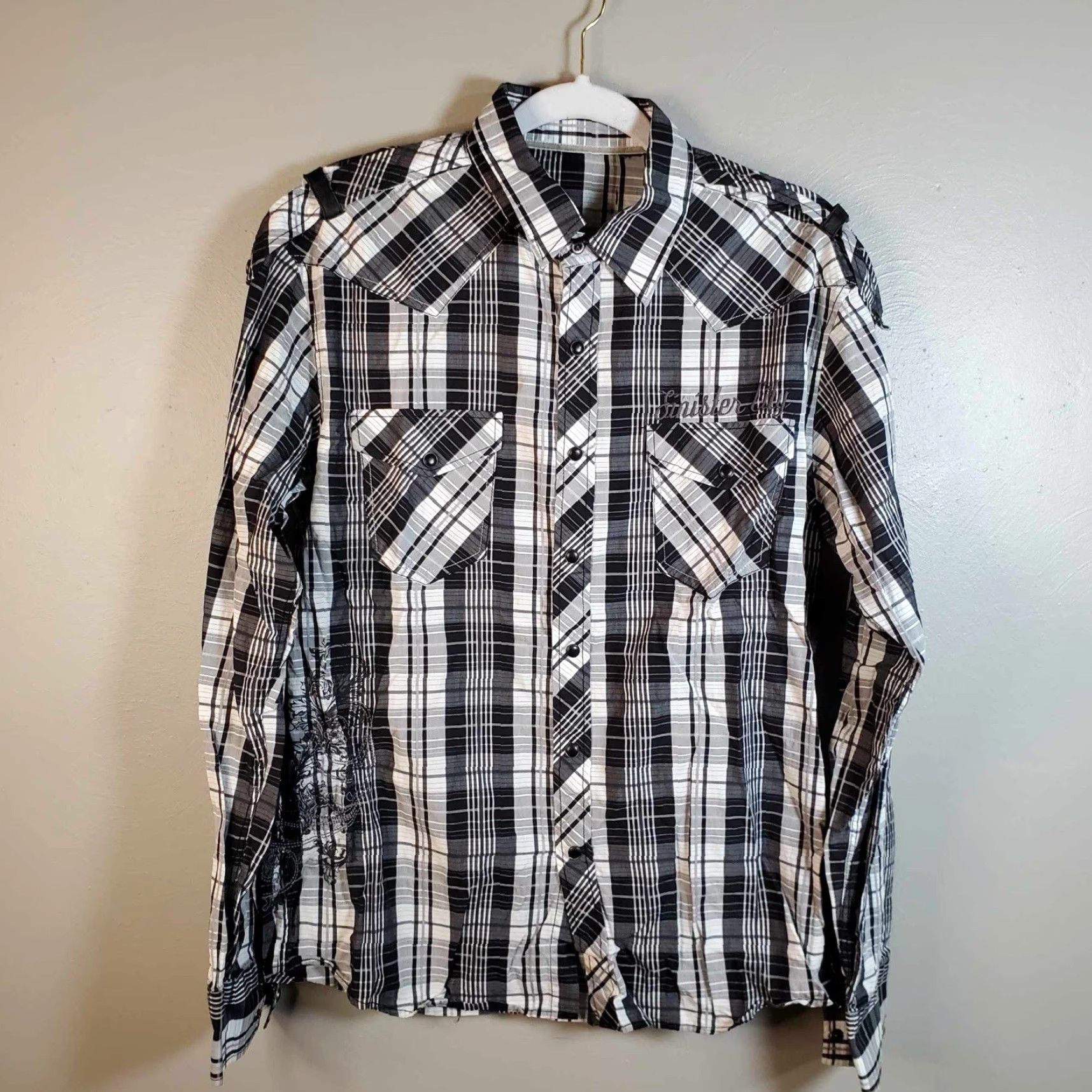 Vintage Sinister City Button Up Y2K Long Sleeve Mens Medium M Size US M / EU 48-50 / 2 - 4 Thumbnail