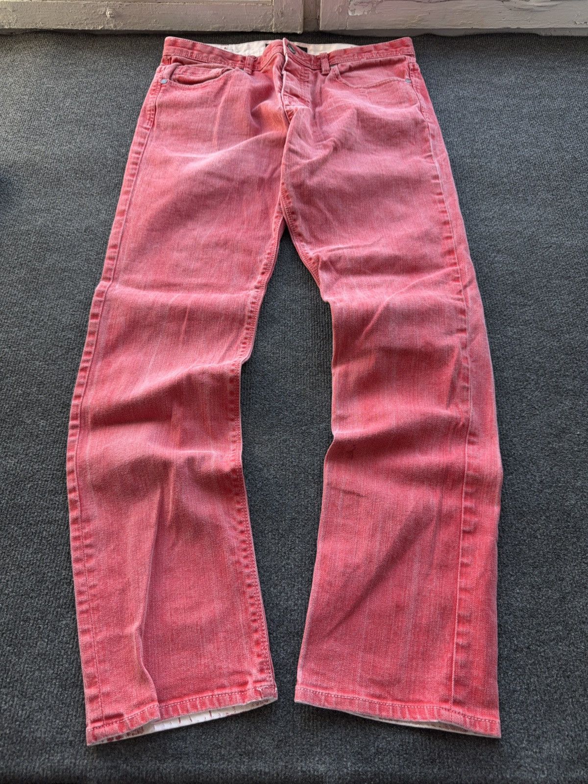 Calvin Klein 00s Calvin Klein Jeans Archive Red Dyed Skinny Denim W34 Size US 34 / EU 50 - 1 Thumbnail