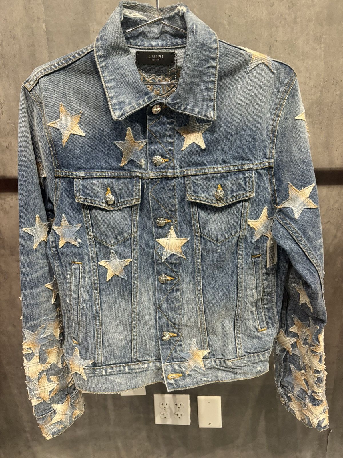 AMIRI DENIM JACKET STARS PRINT