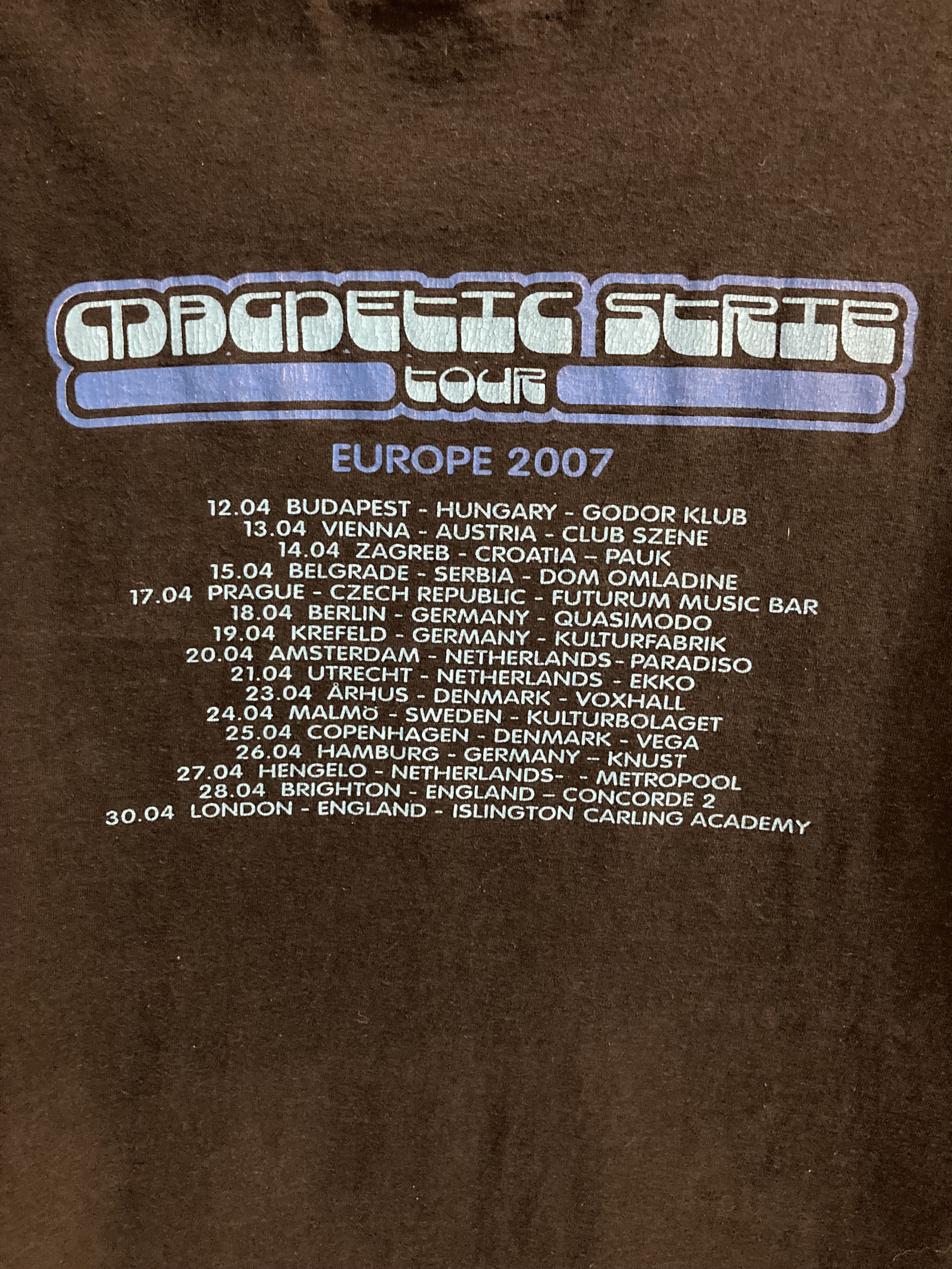 Band Tees The Church Magnetic Stripe 2007 Tour Tee Size US M / EU 48-50 / 2 - 6 Thumbnail