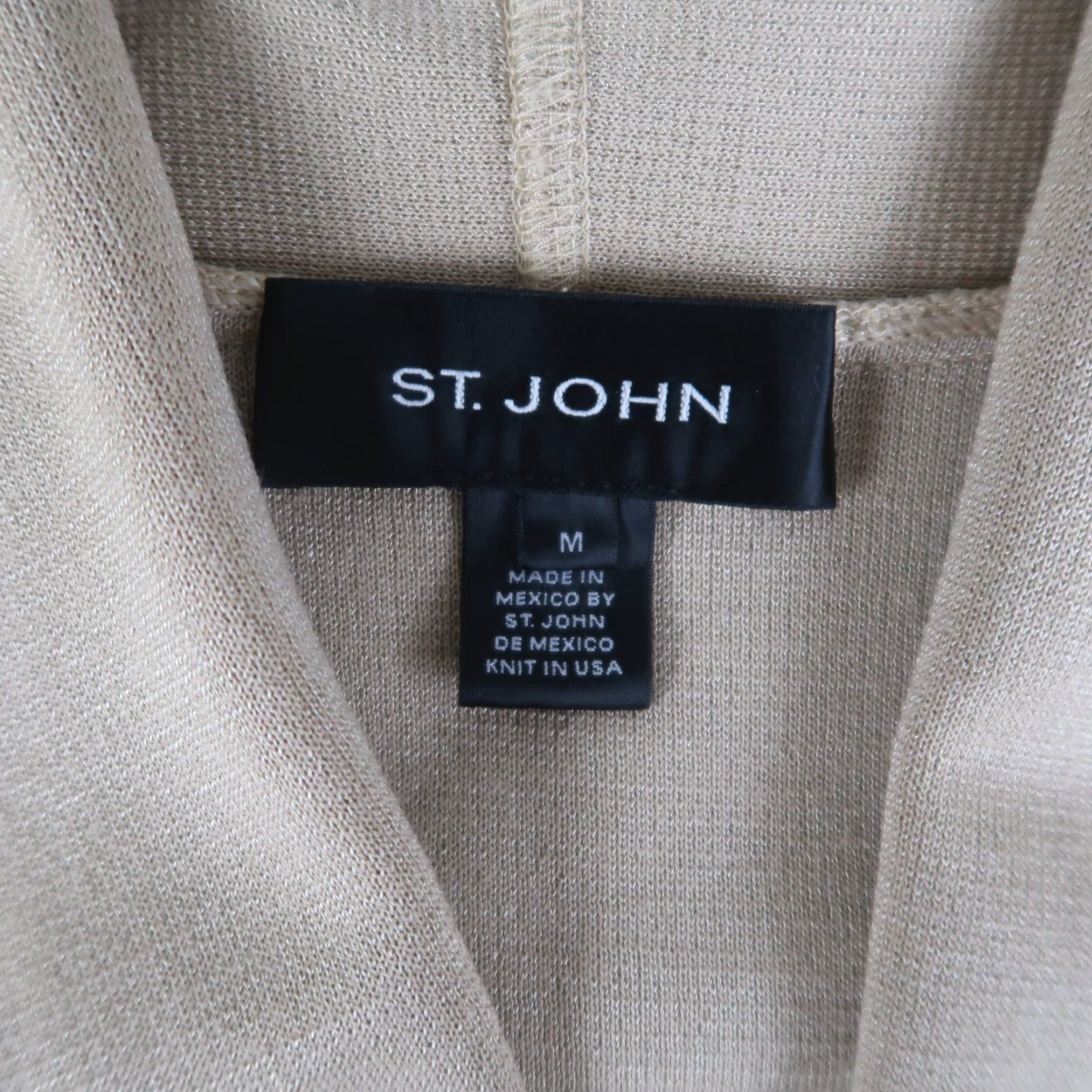 St. John St. John Cardigan Vest Sweater Open Collar Tan Size M Medium Womens Knit Open Collar Cardigan Tan Vintage: No Features: Open Size M / US 6-8 / IT 42-44 - 4 Thumbnail