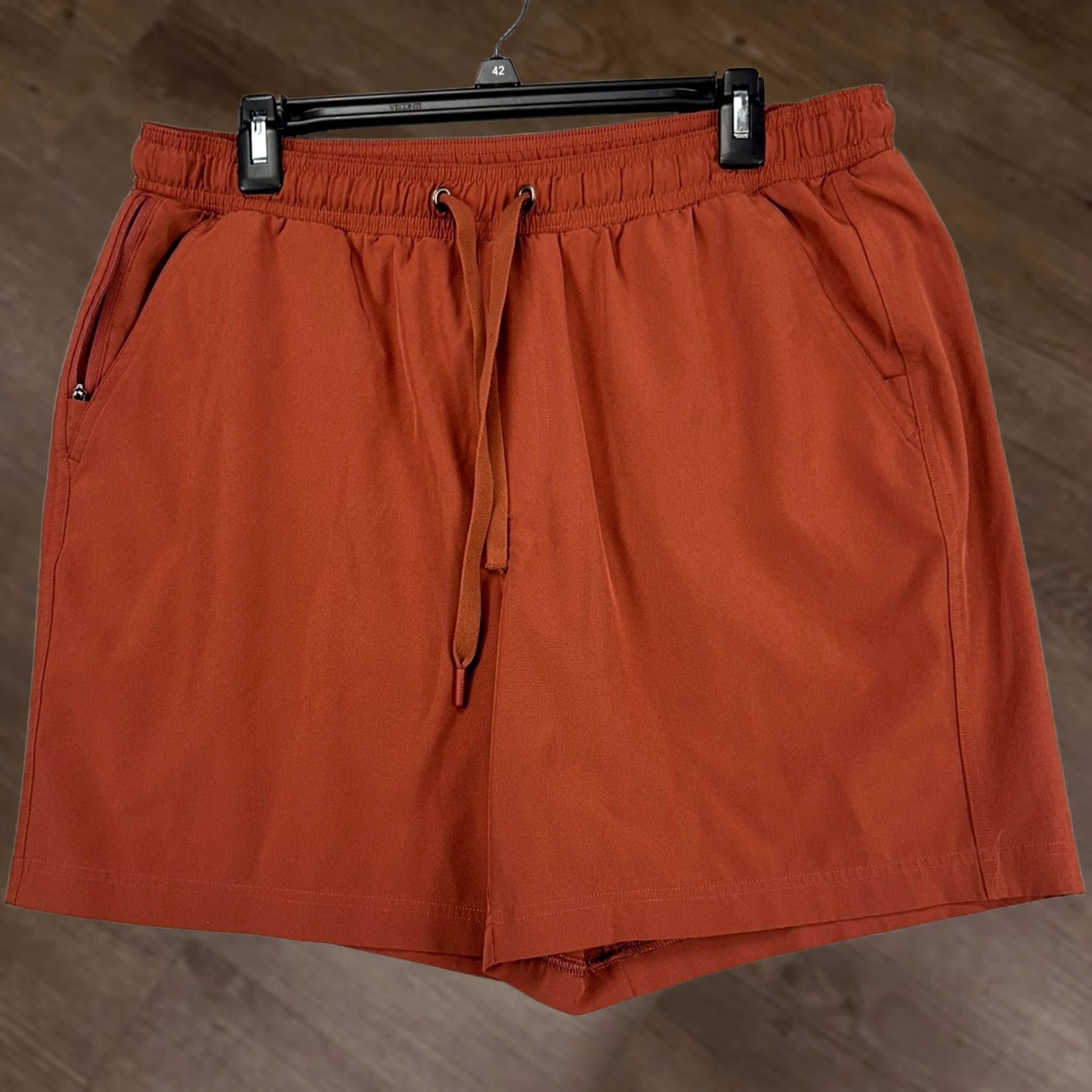 Vintage VRST Mens Large Orange Running Shorts Athletic Drawstring Stretch Pockets Size US 33 - 1 Thumbnail