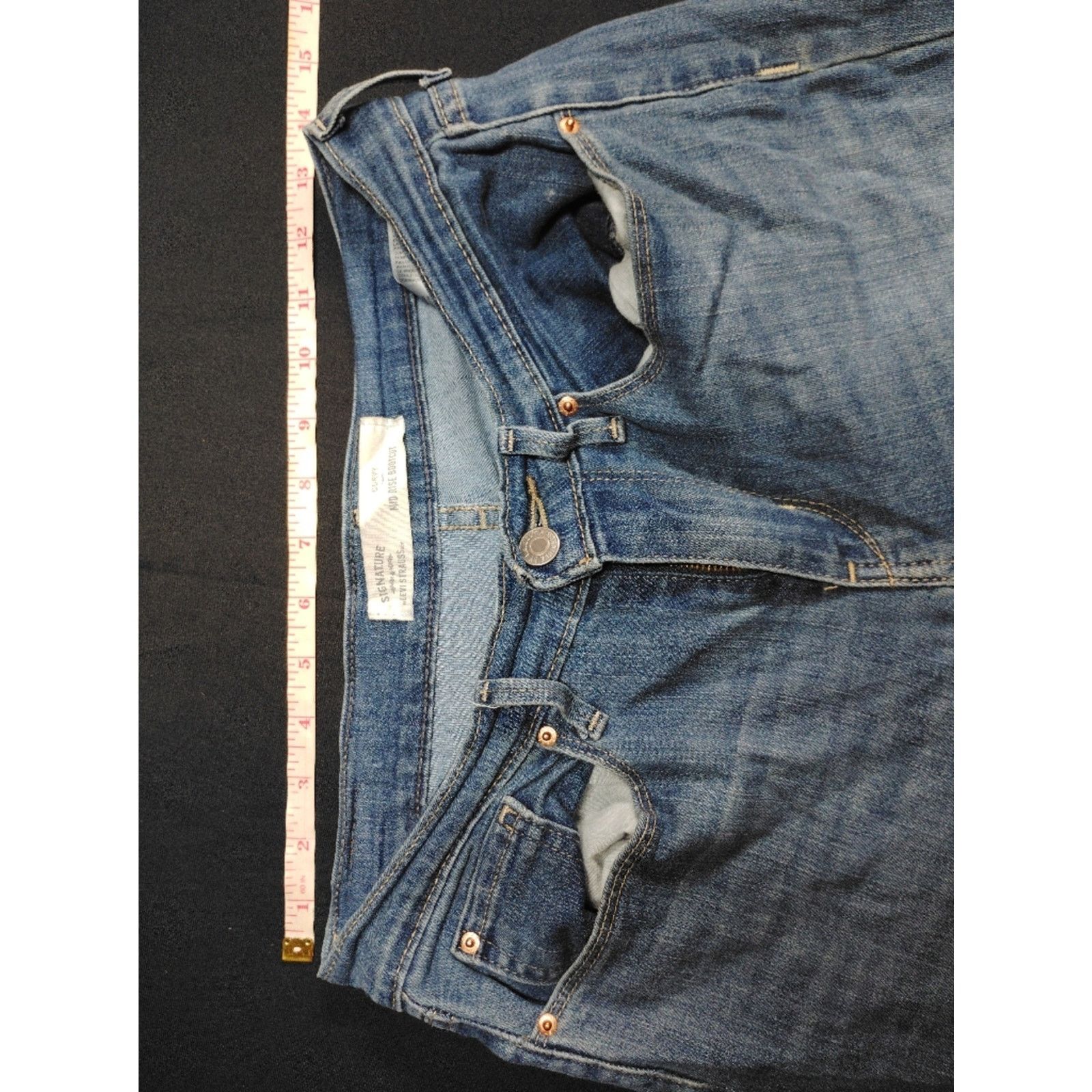 Levi's Signature Levi Strauss Mid Rise Curvy Bootcut Jeans Size 27" / US 4 / IT 40 - 4 Thumbnail