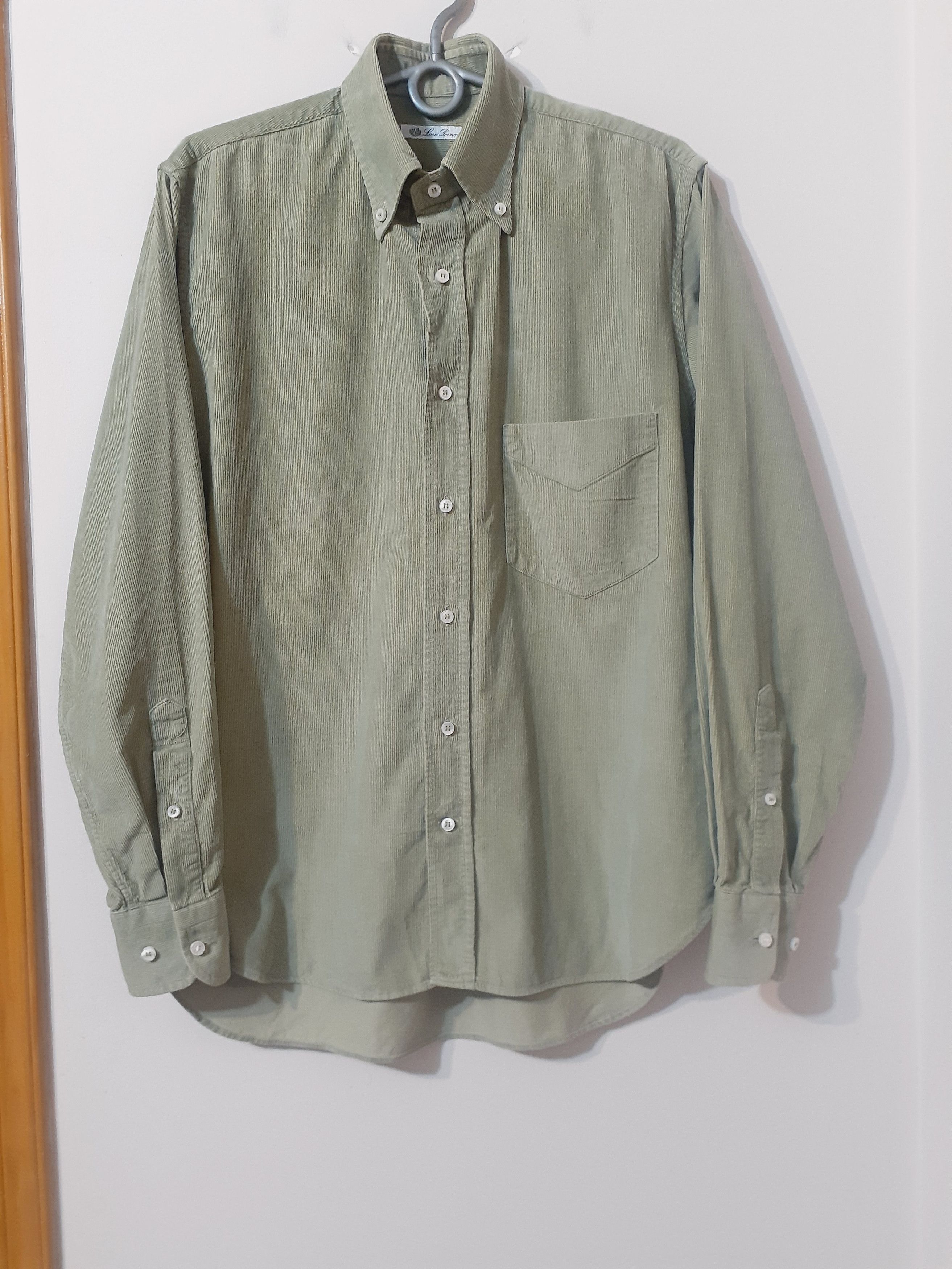 Loro Piana Loro Piana Khaki Long Sleeve Velvet Shirt Size US M / EU 48-50 / 2 - 2 Thumbnail