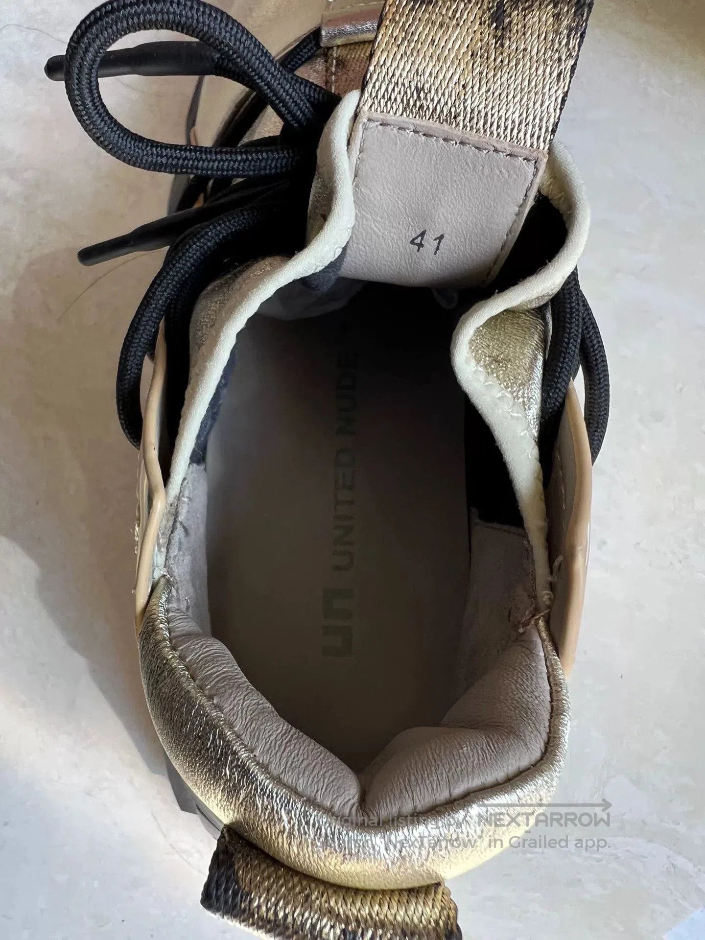 Japanese Brand UN United Nude Men's Gold Limited Casual Shoes. Size US 8 / EU 41 - 5 Thumbnail