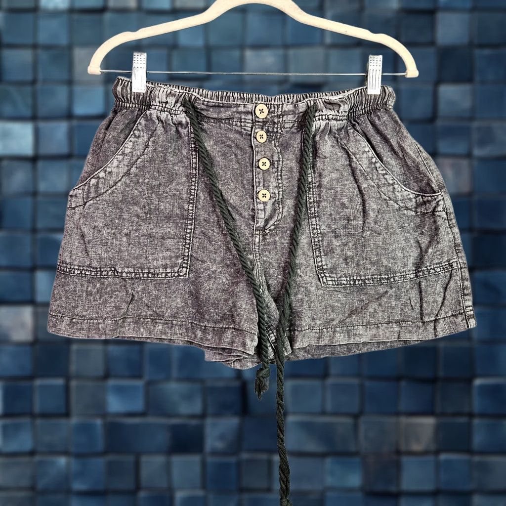 Free People Free People Gray Distressed Drawstring Casual Boho Shorts Women S Size 28" / US 6 / IT 42 - 1 Thumbnail