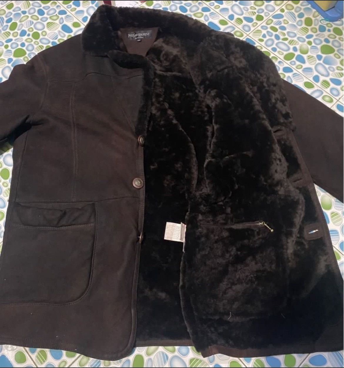 Yves Saint Laurent Vintage YSL Sheepskin Sherpa Jacket Size US L / EU 52-54 / 3 - 1 Thumbnail
