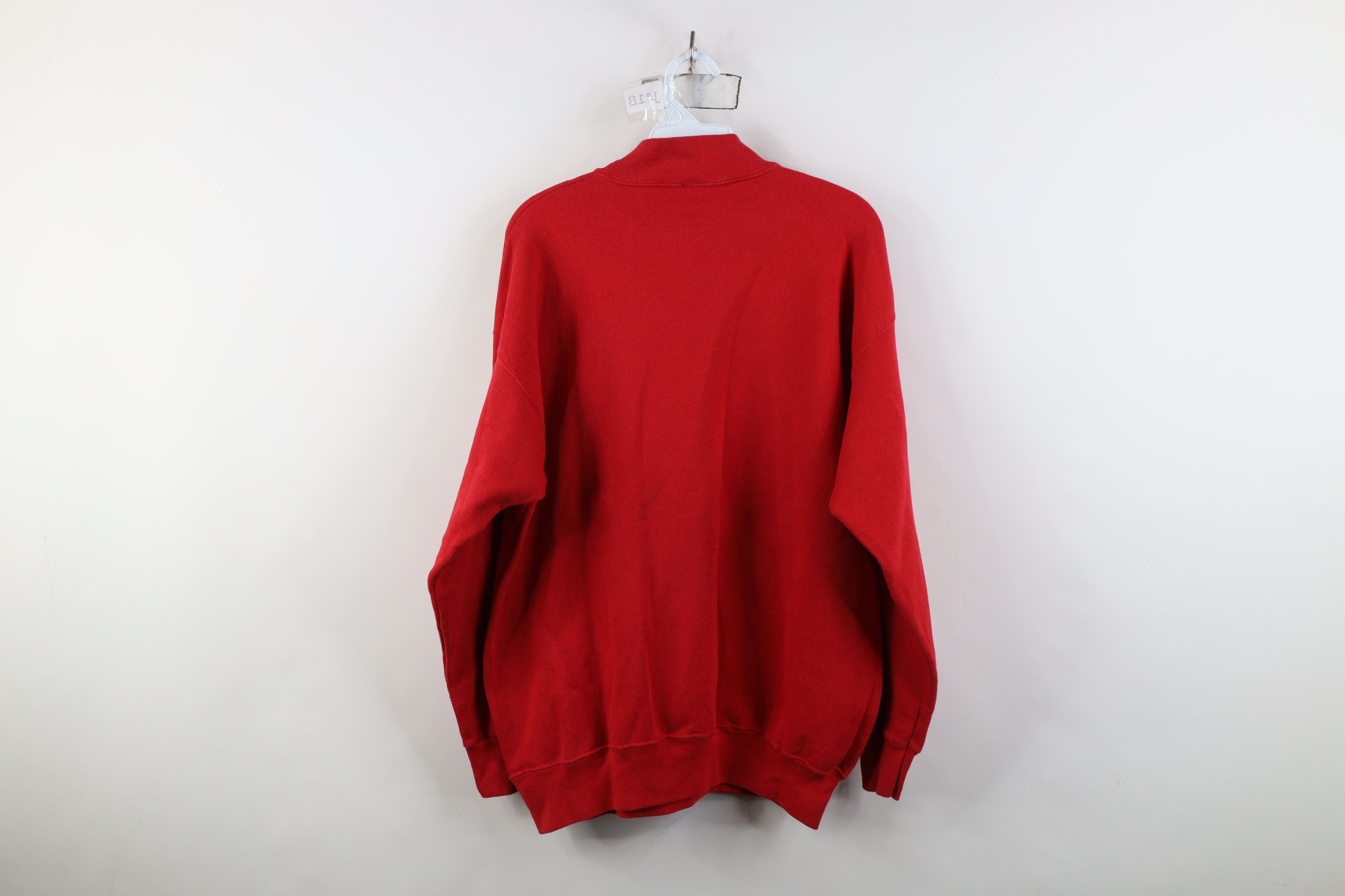 Vintage Vintage 70s 80s University Mock Neck Sweatshirt Red USA Size L / US 10 / IT 46 - 10 Thumbnail