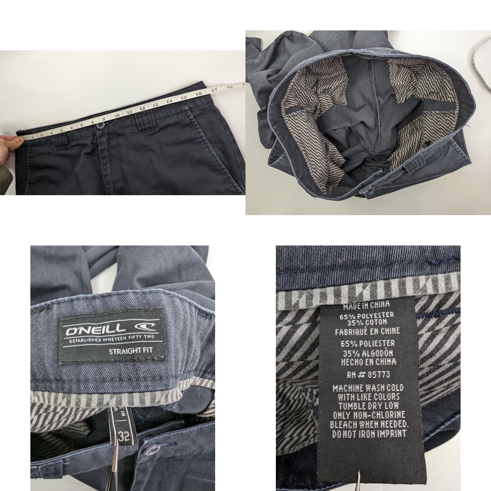 O'Neill O'Neill Straight Fit Men's Navy Chino Pants Flat Front Size 32 Size US 32 / EU 48 - 8 Thumbnail