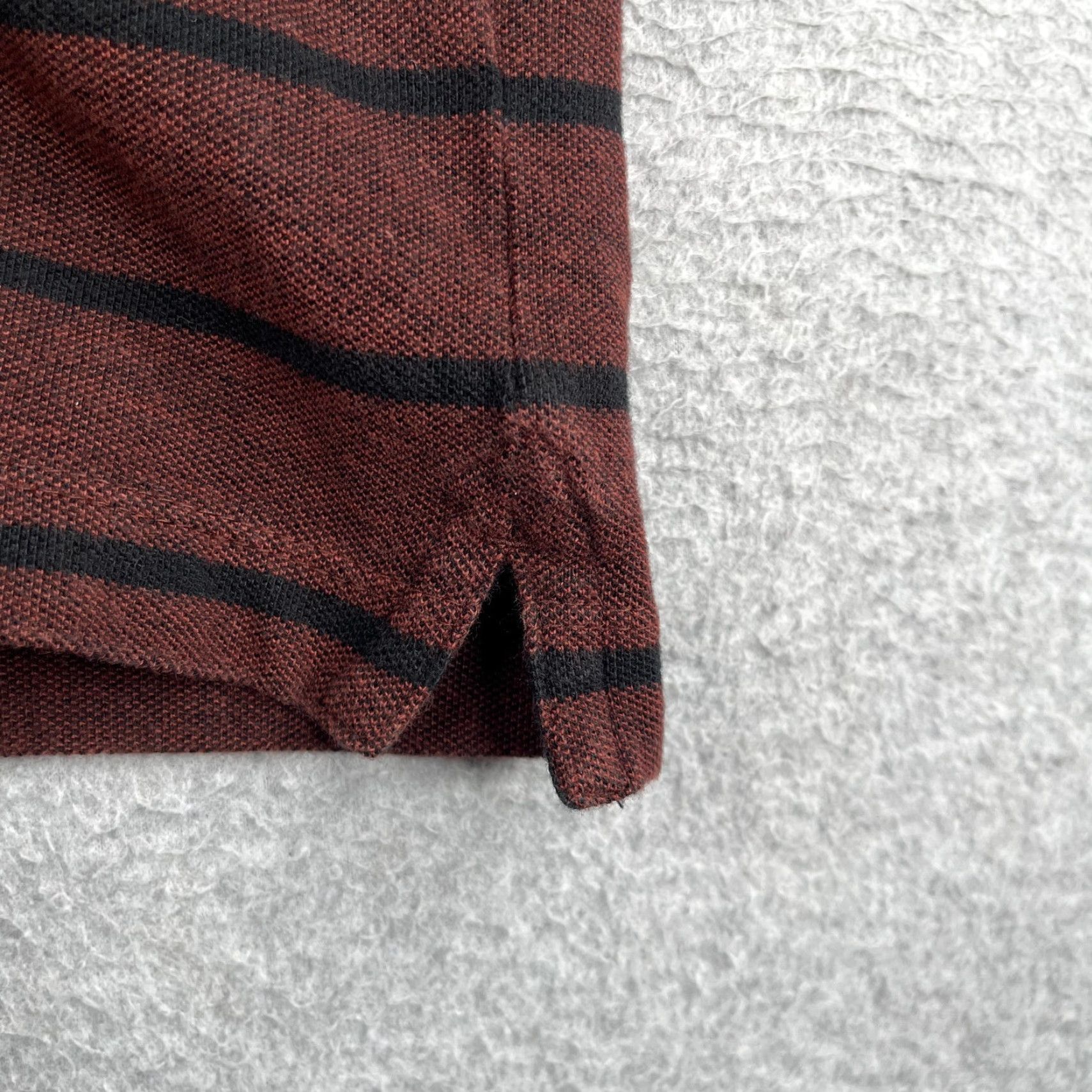 Banana Republic BANANA REPUBLIC Polo Shirt Organic Cotton Pique Mens XL Burgundy Striped Casual Shirt Size US XL / EU 56 / 4 - 2 Thumbnail