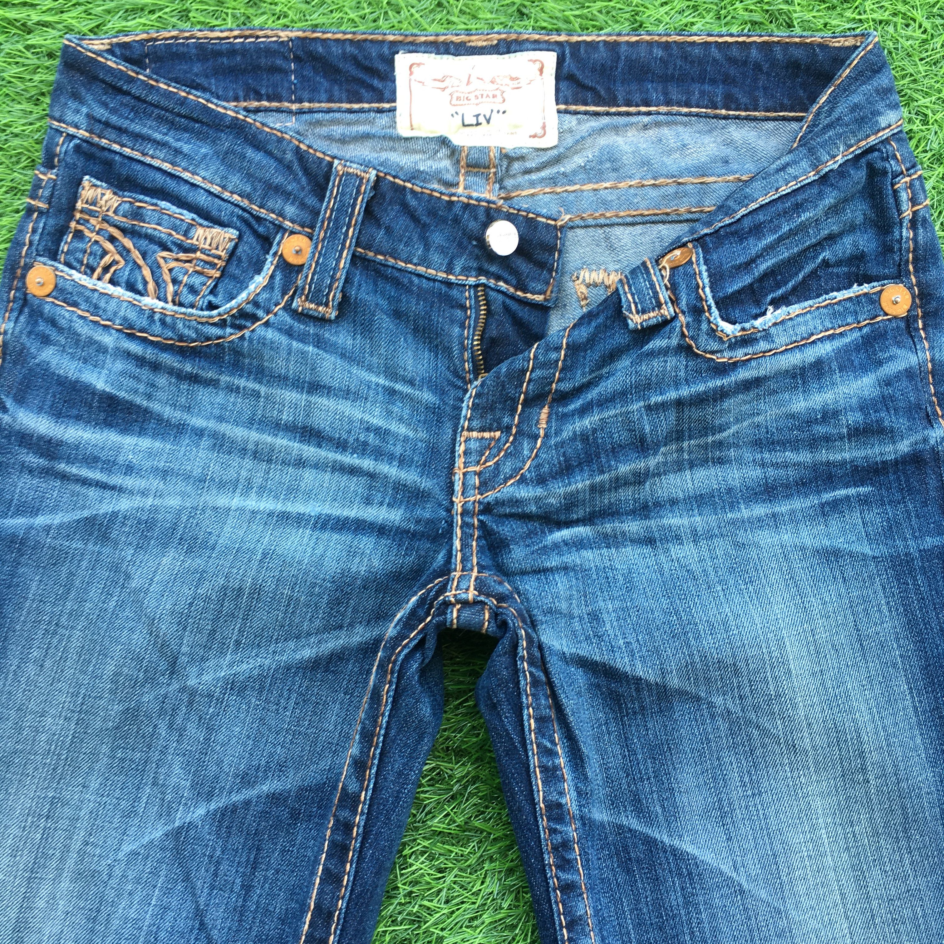 Big Star × Japanese Brand × Jean Big Star Bold Stitch Low Rise Bootcut Jeans D-956 Size 27" / US 4 / IT 40 - 3 Thumbnail