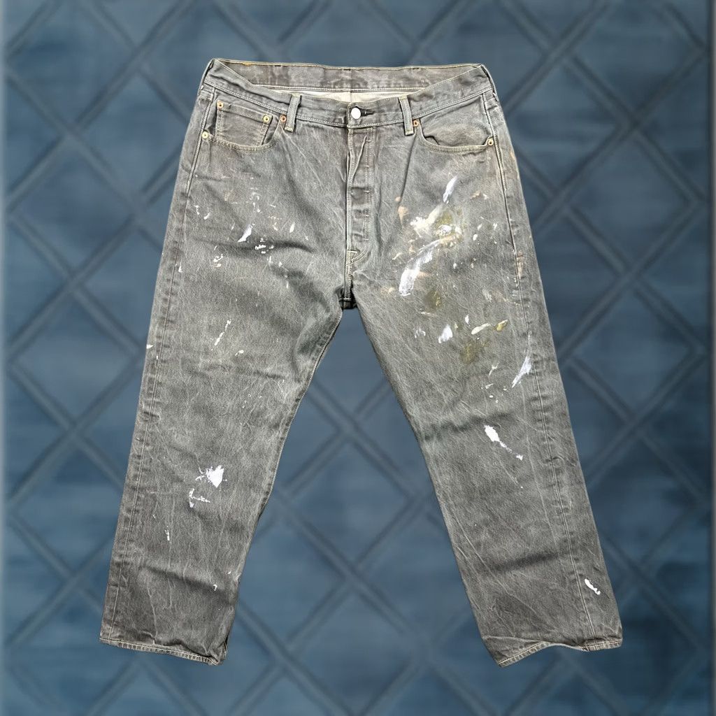 Levi's Levi's 501 Jeans Men's Gray Regular Fit Straight Leg Denim Size 40x30 Vintage 90s Size US 40 / EU 56 - 1 Thumbnail