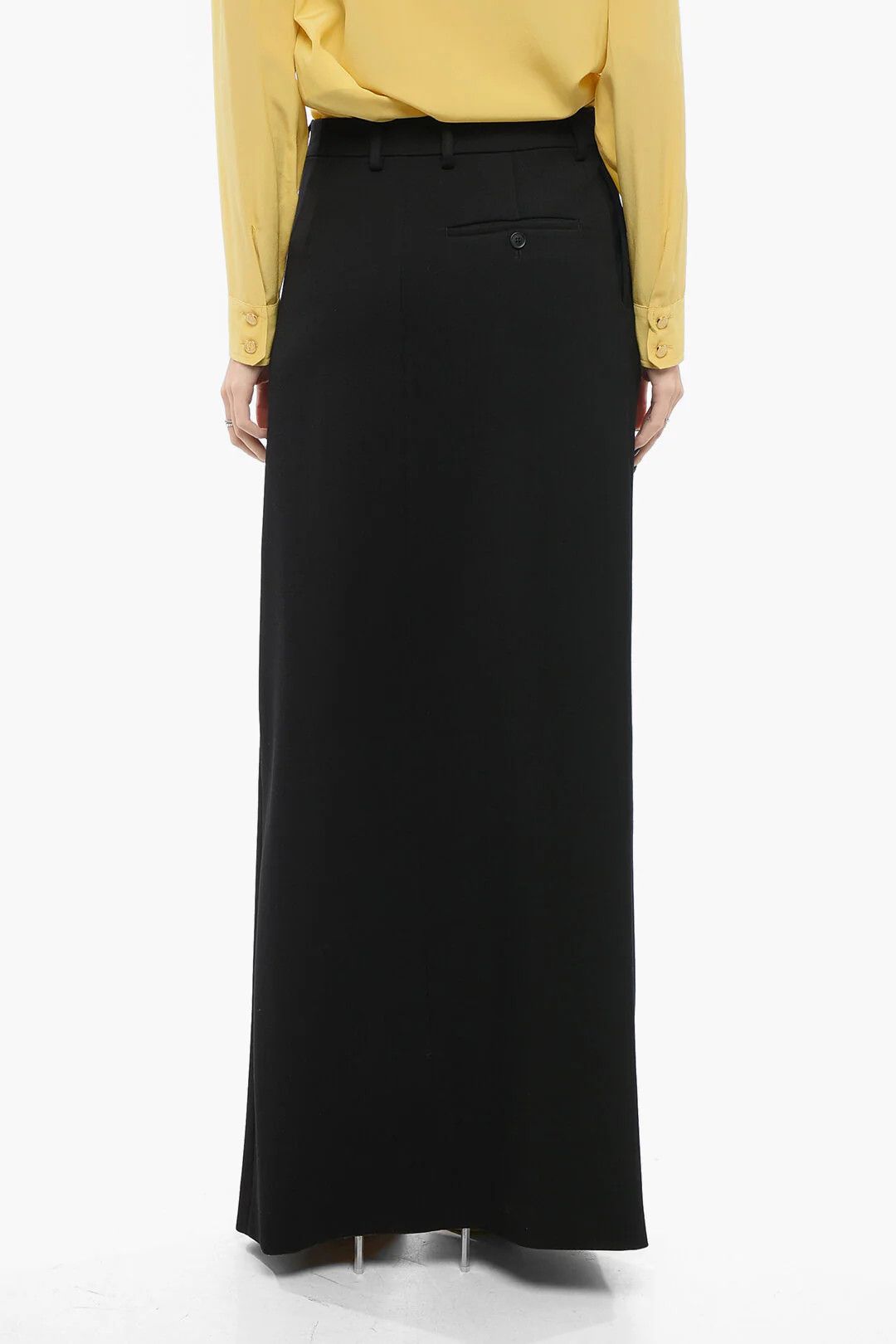 Balenciaga og1mm0326 Straight Wool Skirt in Black Size 26" / US 2 / IT 38 - 2 Thumbnail