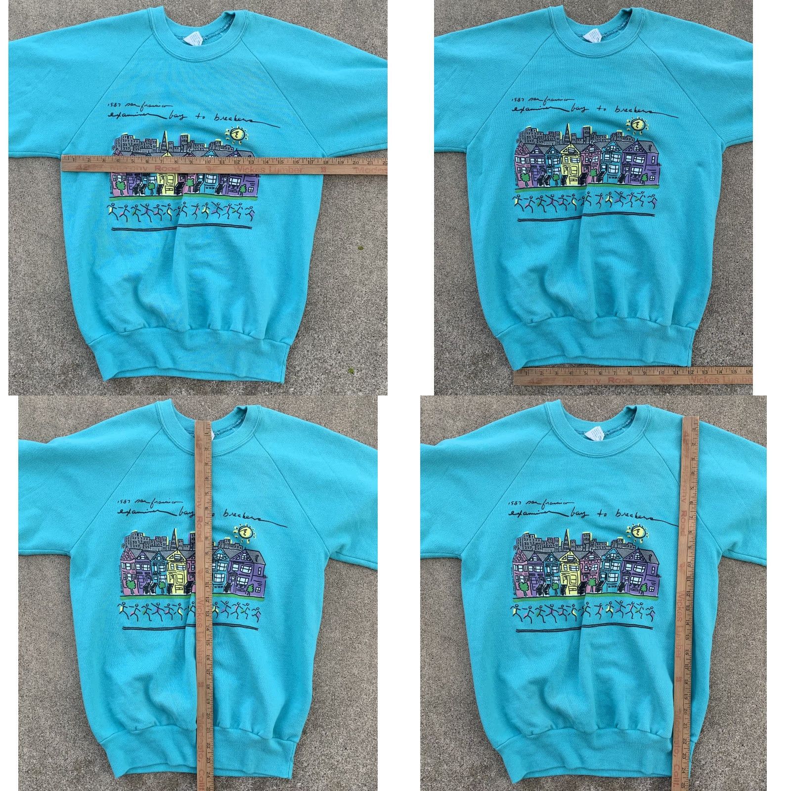 Anvil VINTAGE San Francisco Examiner bay to breakers Raglan Sweatshirt M 80s Blue Graphic Print Unisex Adults Sweatshirt Short Description: None Size US M / EU 48-50 / 2 - 11 Thumbnail