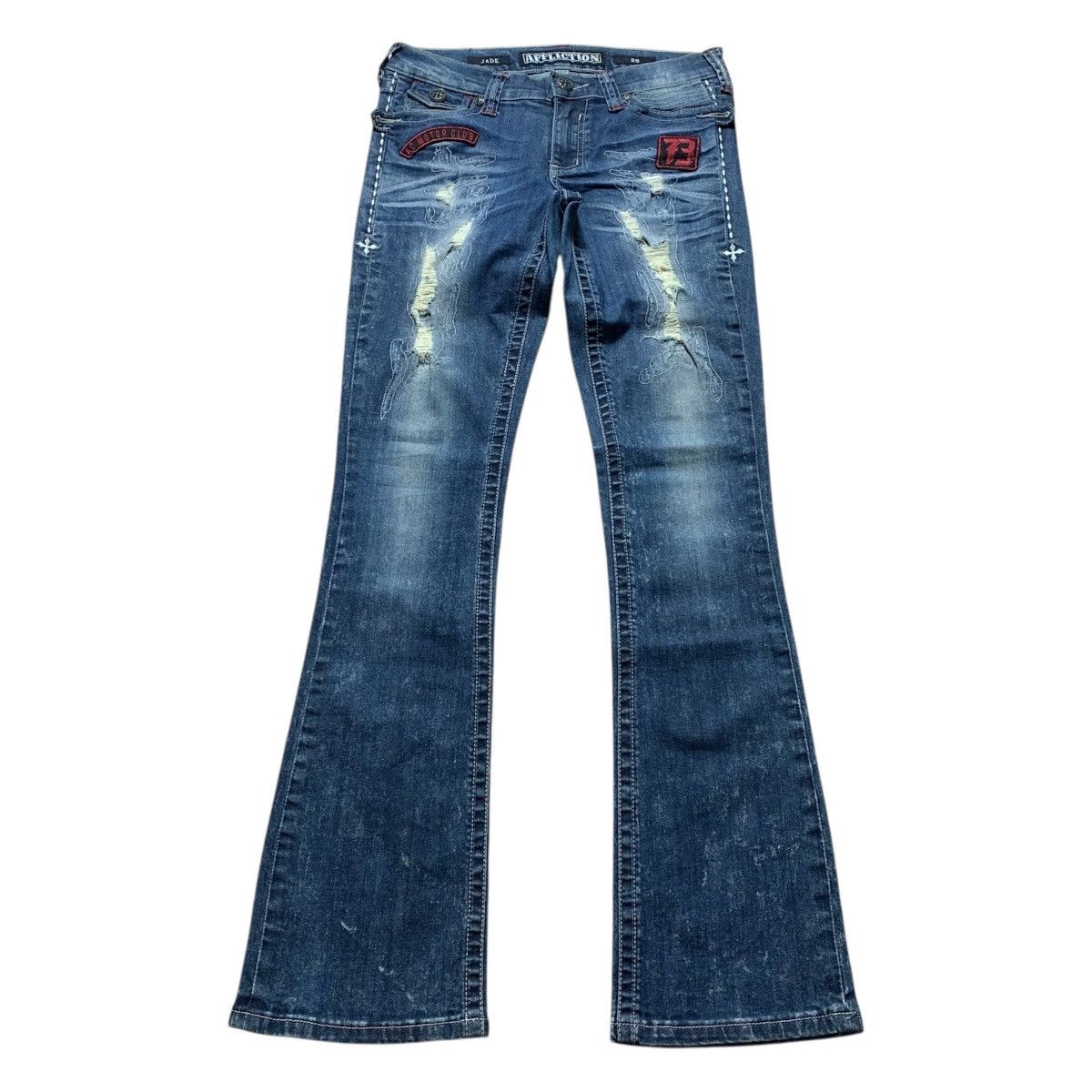 Affliction Y2k Affliction Distressed Flare Patch Punk Lgb V-keii Style Size US 29 - 1 Thumbnail