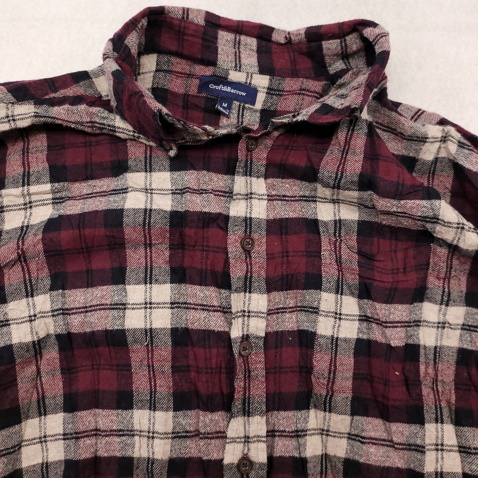 Croft & Barrow Croft & Barrow Tartan Flannel Button Up Shirt Men Size M Red Size US M / EU 48-50 / 2 - 1 Thumbnail