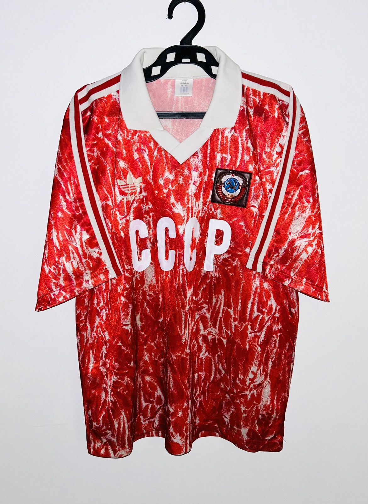 image of Adidas x Soccer Jersey Urss 1989/91 Jersey in Red/White, Men's (Size XL)