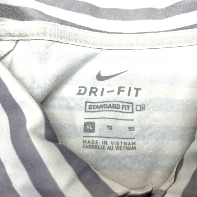 Nike Nike Dri-FIT Polo Shirt CU9858-311 Mens XL Gray Stripe Performance Golf Top 8494 Size US XXL / EU 58 / 5 - 4 Thumbnail