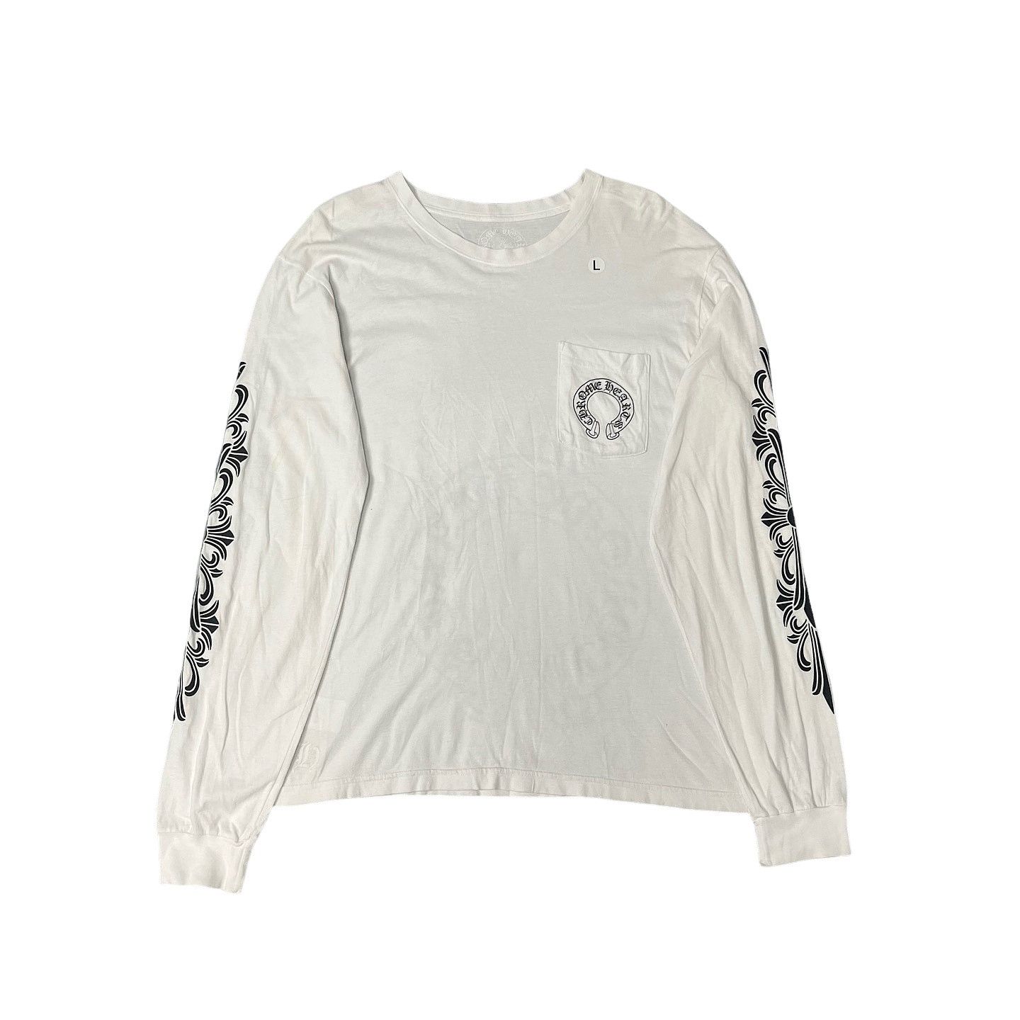 Chrome Hearts Chrome Hearts Horseshoe White Longsleeve Shirt Size