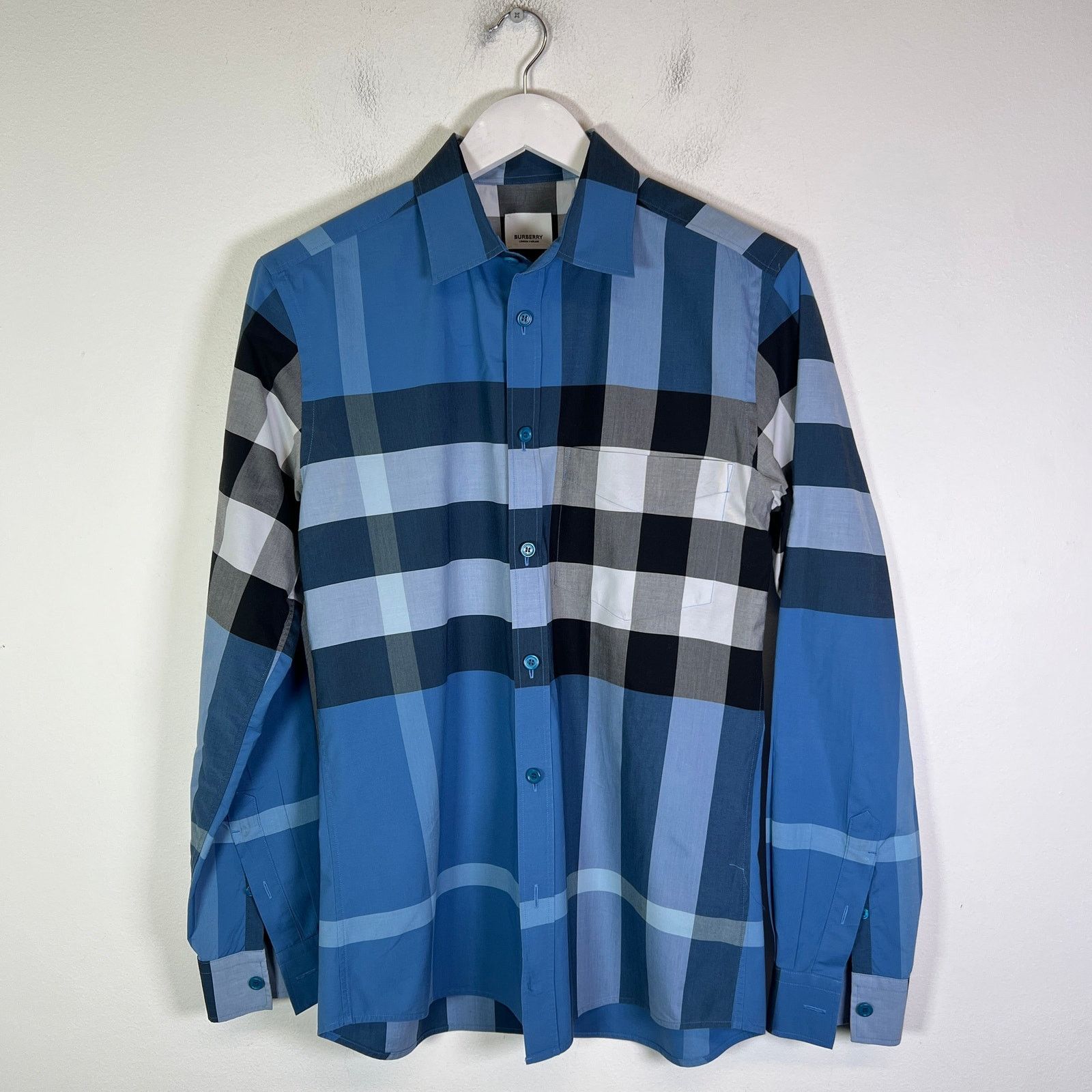 Burberry Burberry Blue Check Button-Up Shirt Size US S / EU 44-46 / 1 - 1 Thumbnail
